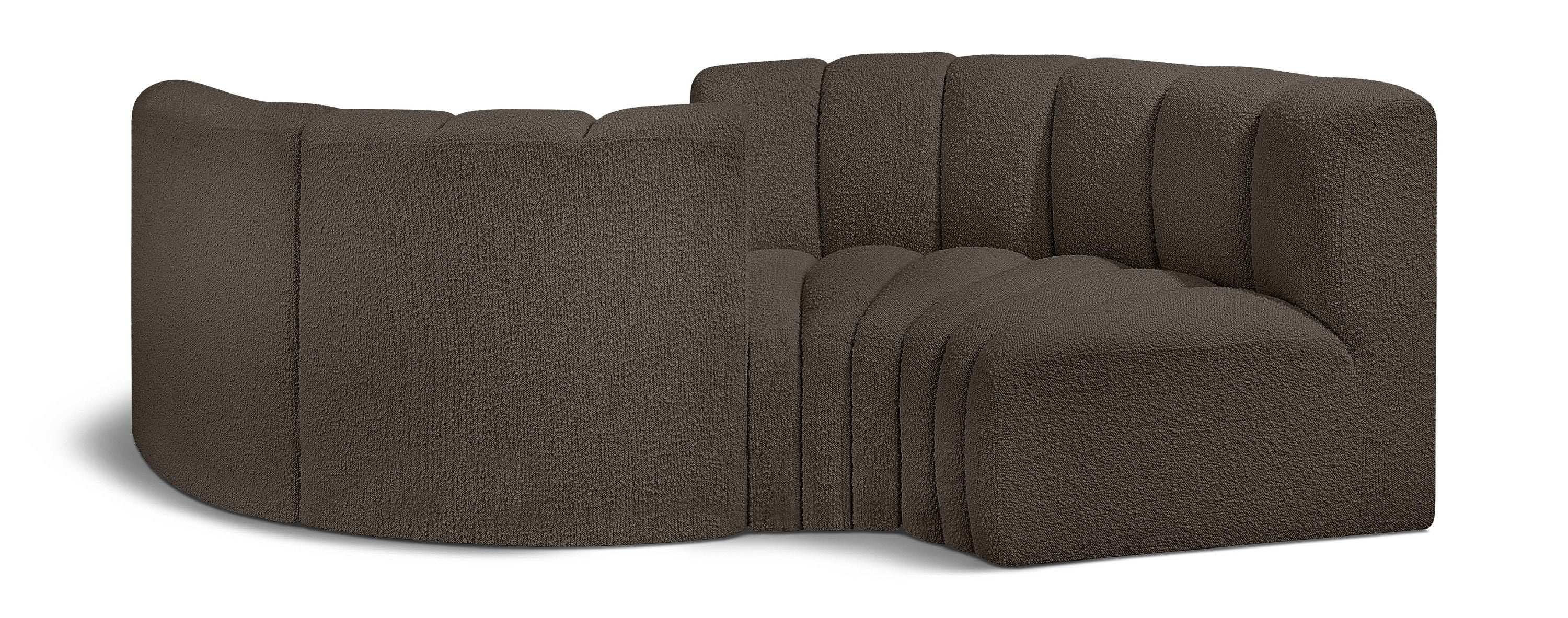 Arc - Boucle Fabric 4 Piece Curved Modular Sofa - Best Buy Furniture