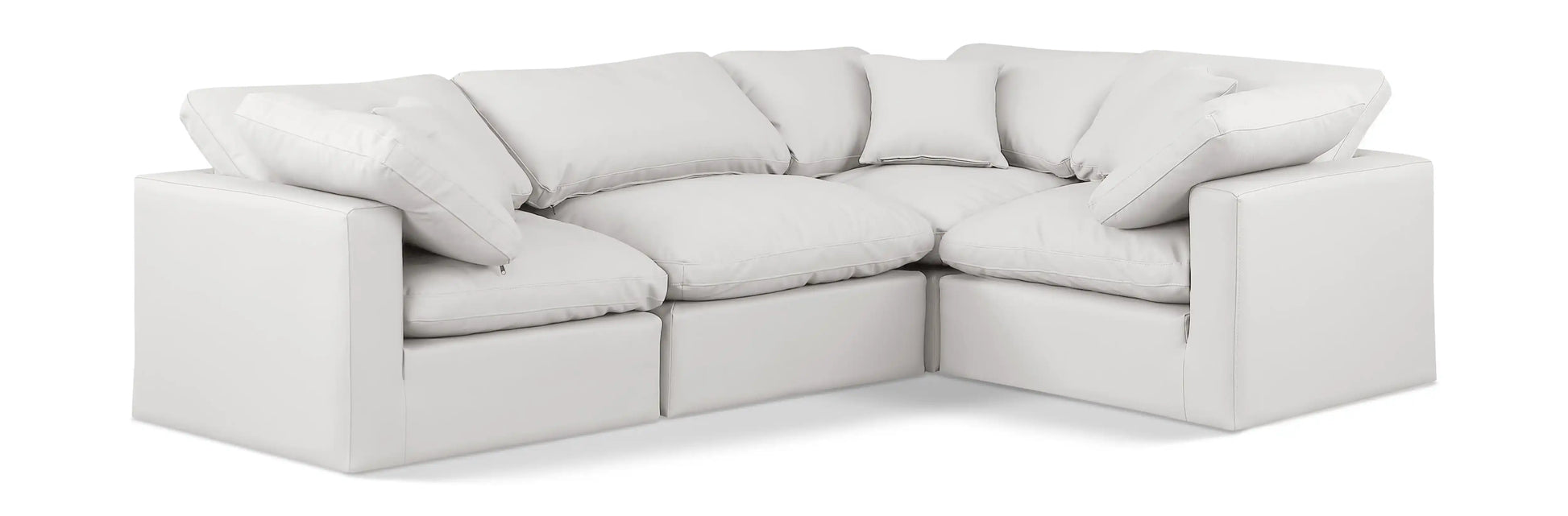 Indulge - Faux Leather 4 Piece Modular Corner Sectional - Best Buy Furniture
