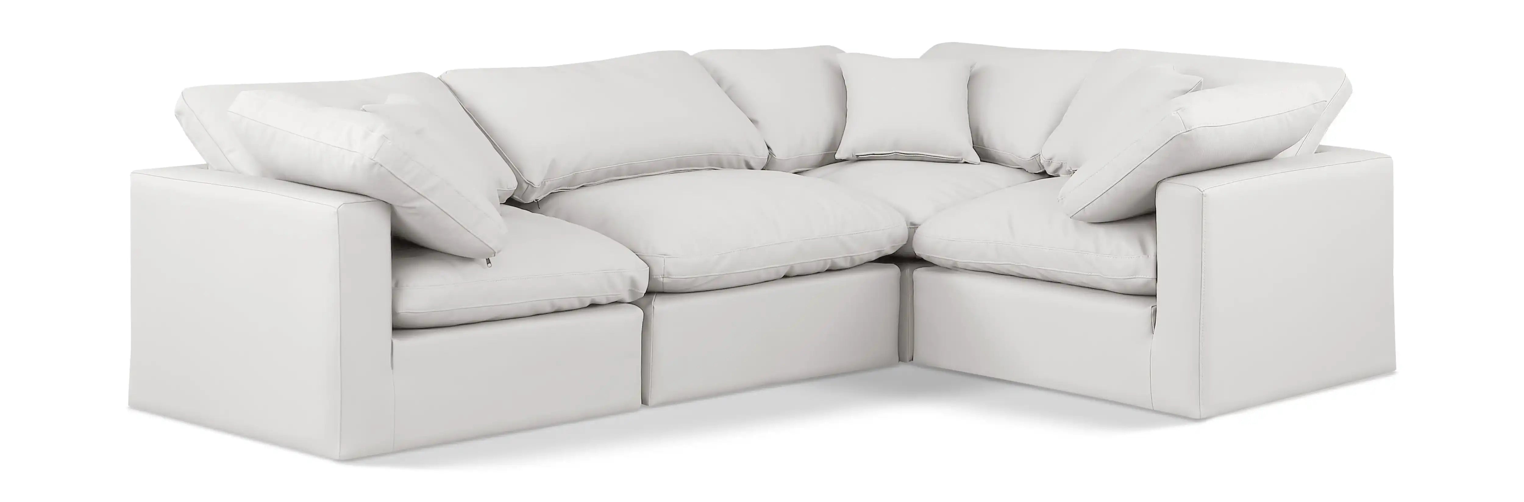 Indulge - Faux Leather 4 Piece Modular Corner Sectional - Best Buy Furniture
