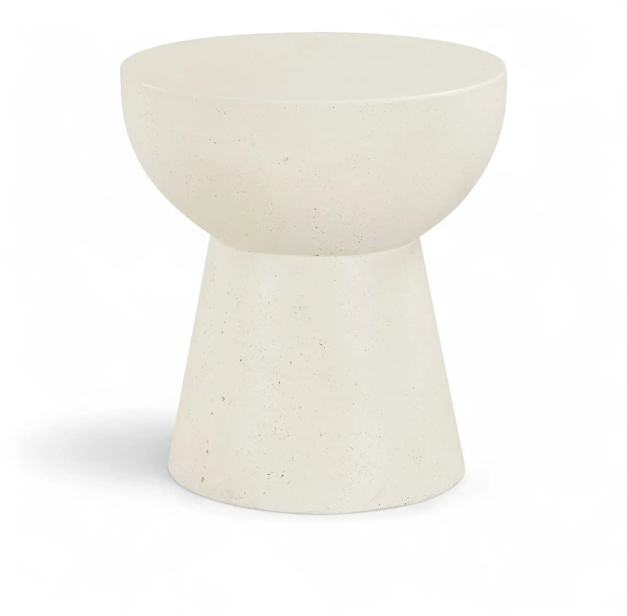Avaya - Concrete And Fiberglass Indoor / Outdoor End Table - Cream - Best Buy Furniture