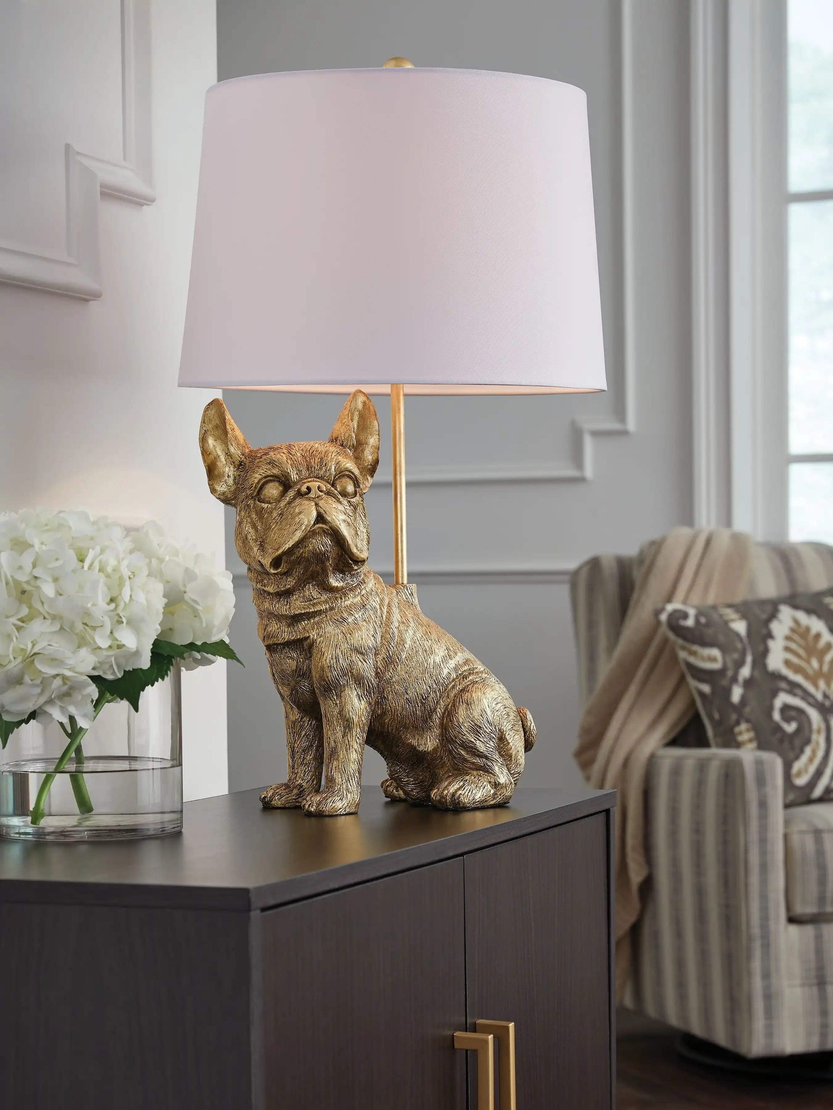 Wadeland - Poly Table Lamp - Gold Finish - Best Buy Furniture