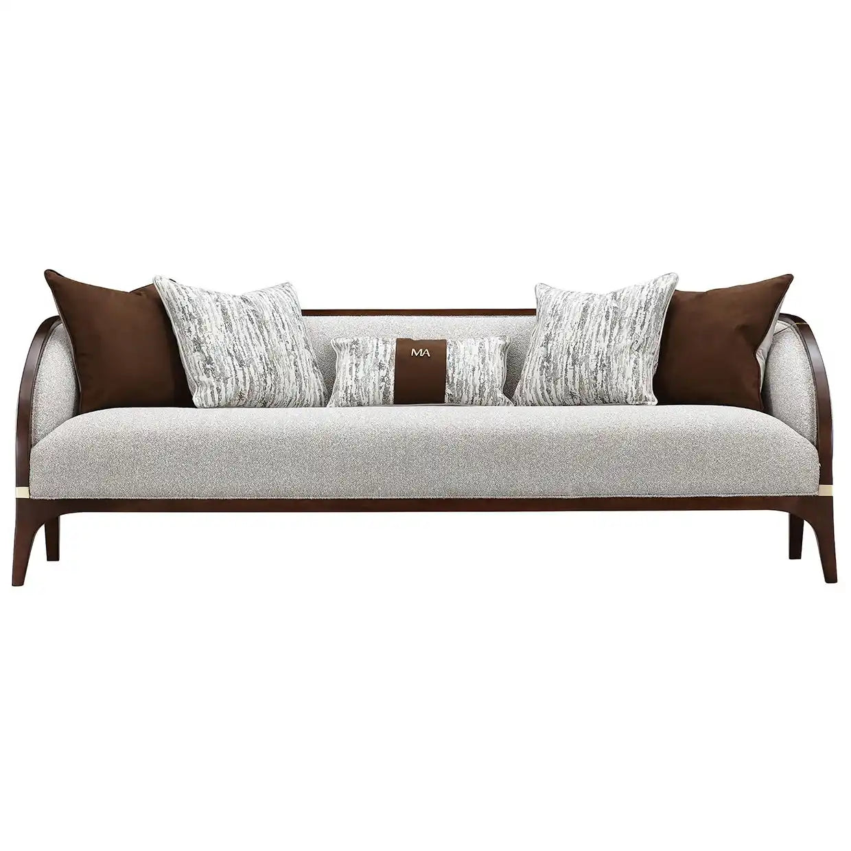 Houston - Sofa - Pebble / Walnut - Best Buy Furniture