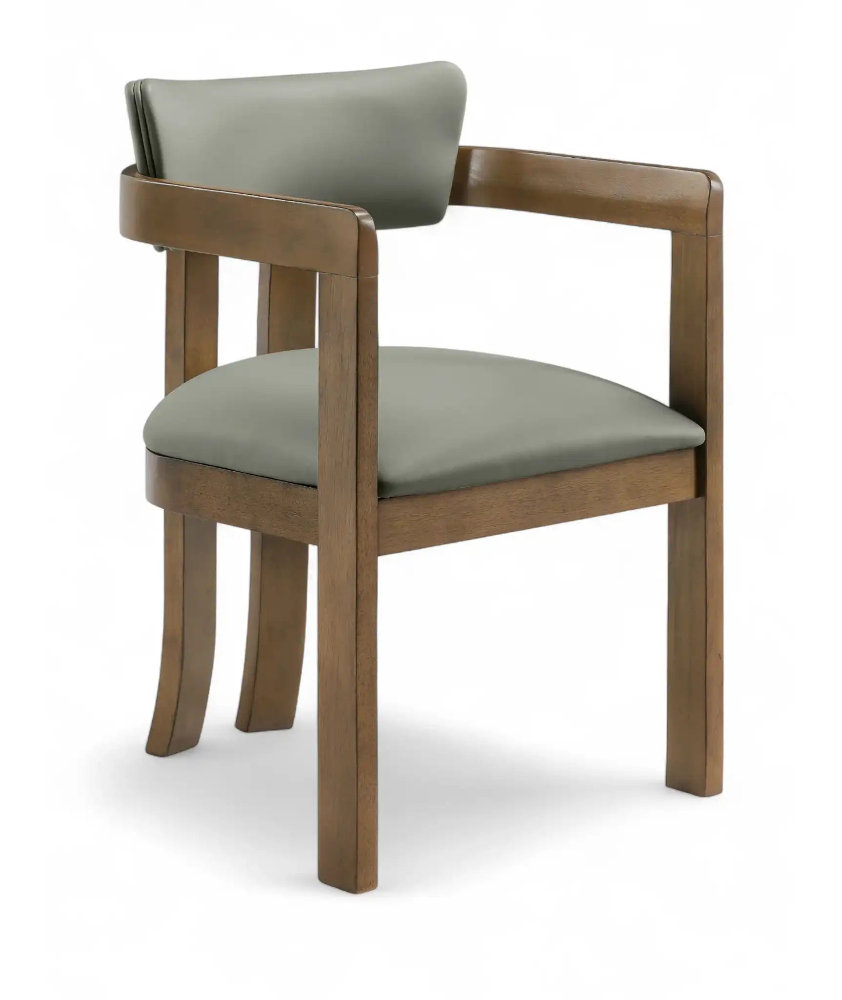 Lavrin - Vegan Leather Upholstered Dining Arm Chair (Set of 2) - Walnut Base - Best Buy Furniture