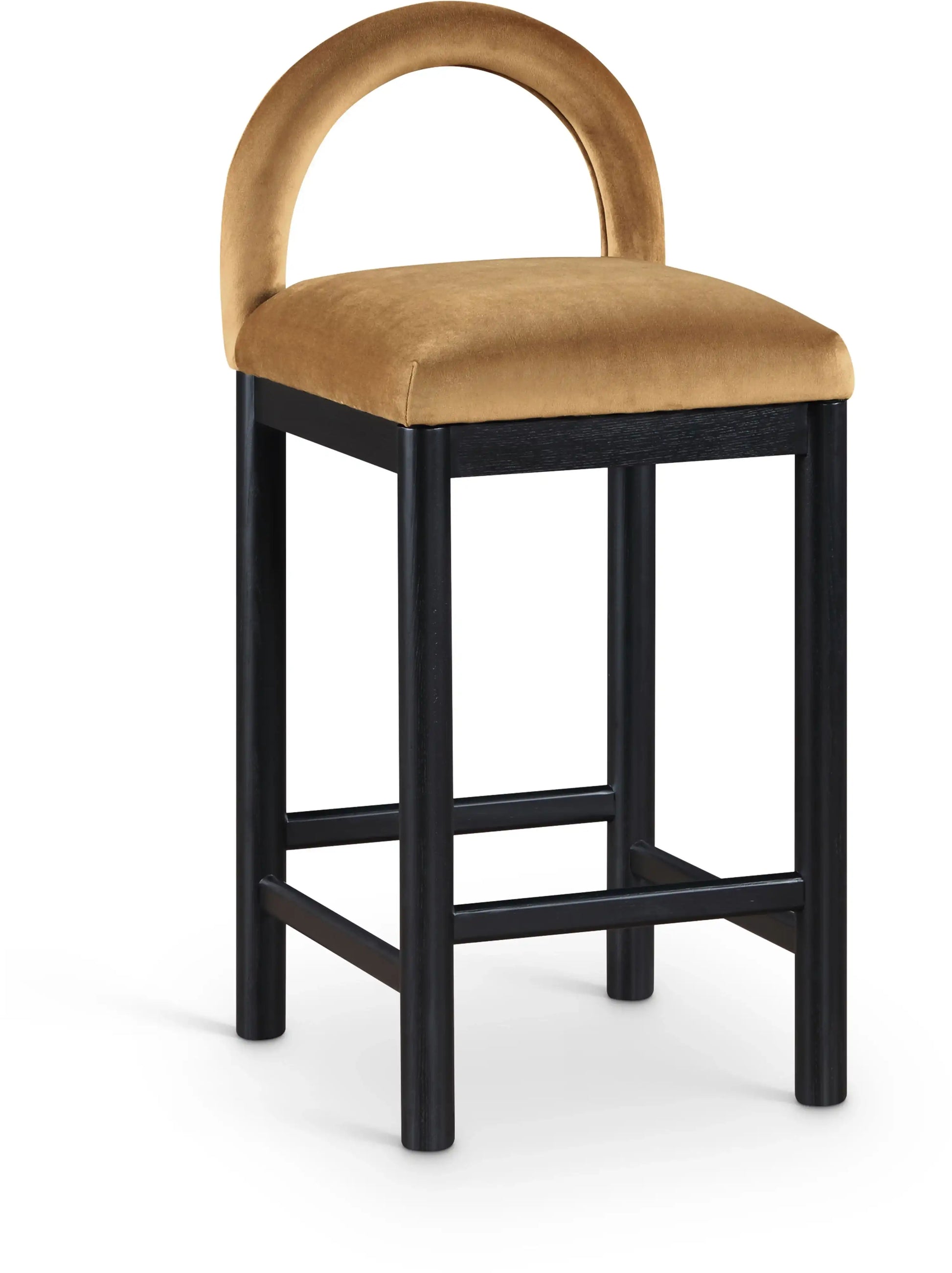 Conrad - Velvet Counter Stool With Black Legs - Best Buy Furniture