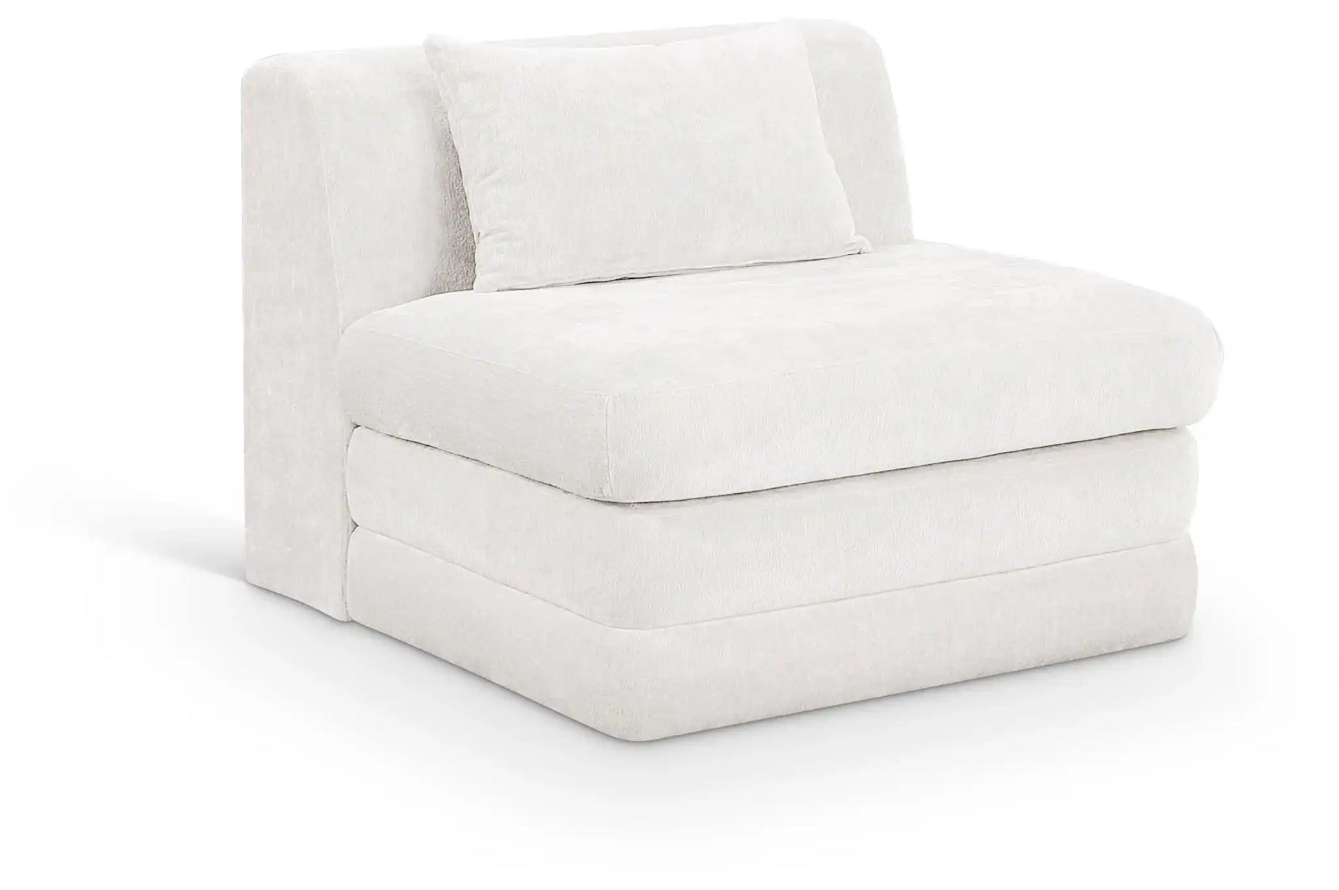 Stellar - Chenille Fabric Upholstered Modular Armless Chair - Best Buy Furniture
