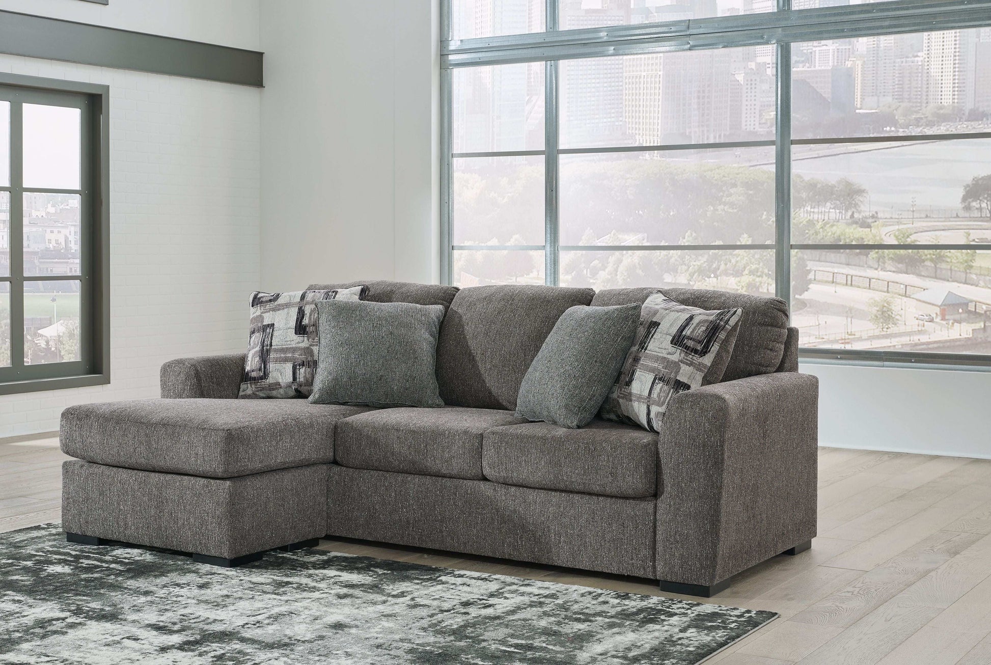Gardiner - Sofa Chaise - Pewter - Best Buy Furniture