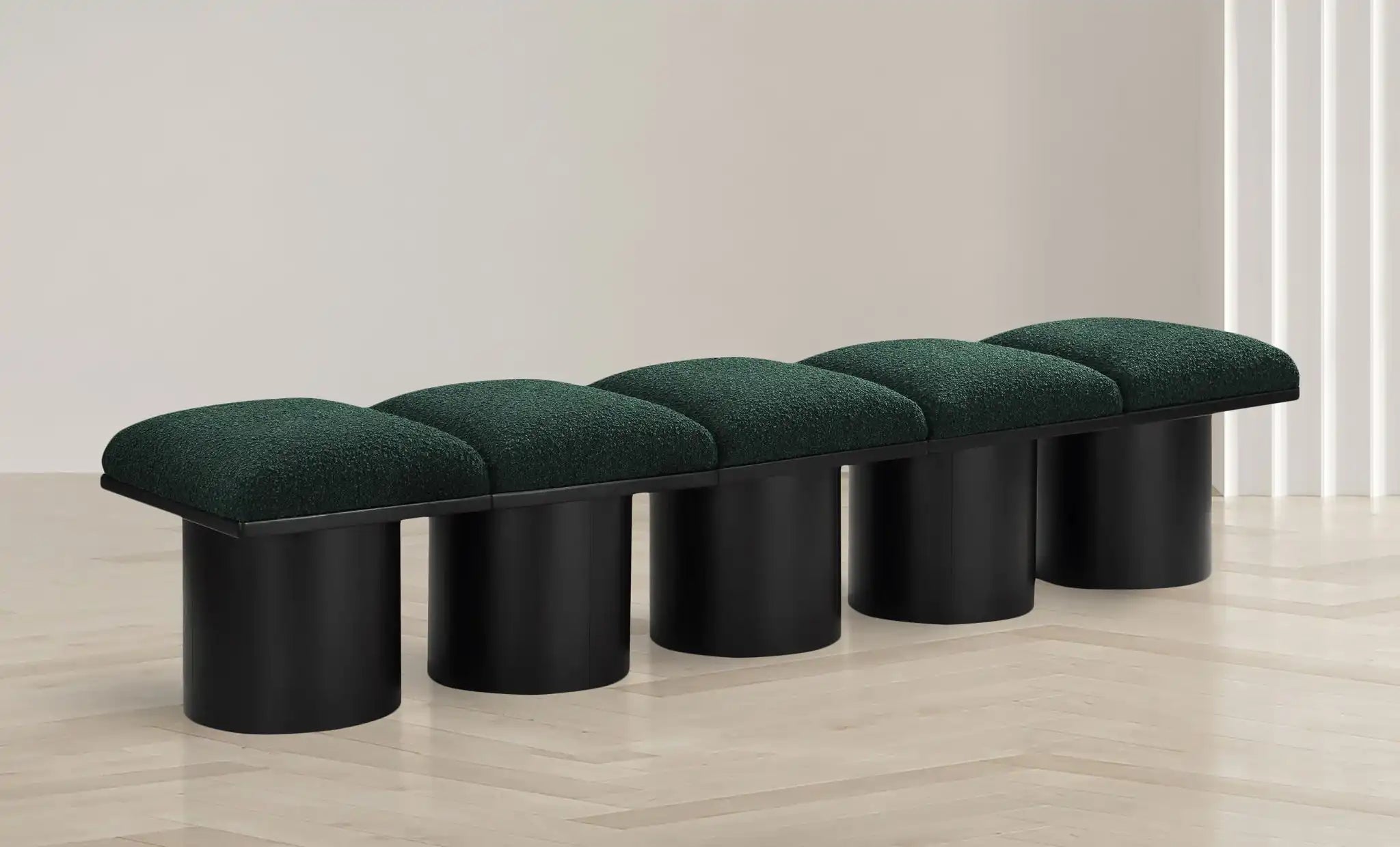 Pavilion - 5 Piece Modular Bench With Black Base