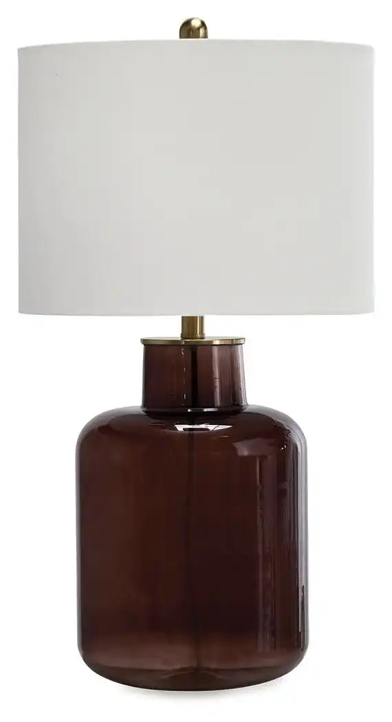 Mette - Glass Table Lamp - Brown / Gold Finish - Best Buy Furniture
