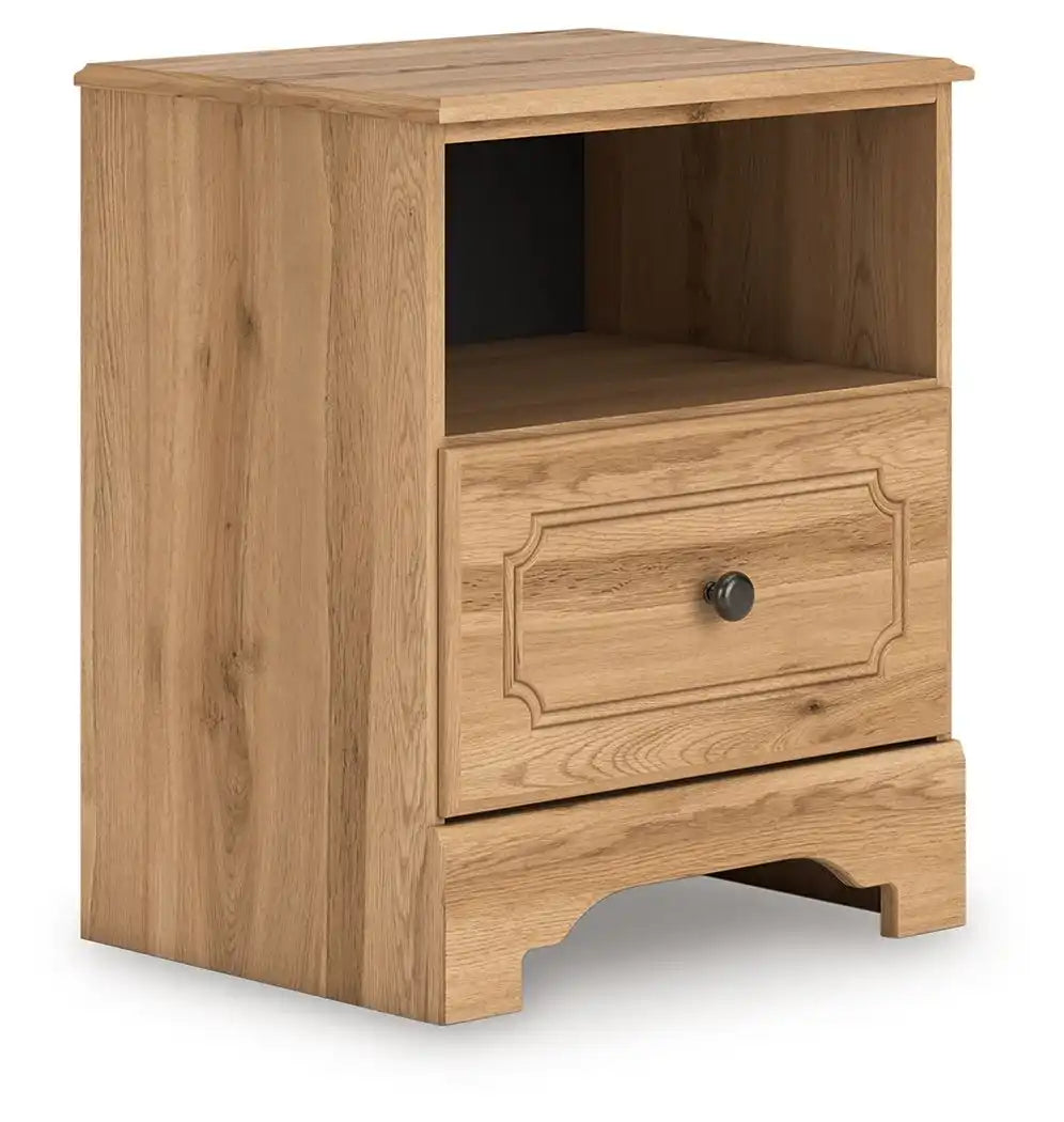 Aleaport - One Drawer Night Stand - Warm Brown - Best Buy Furniture