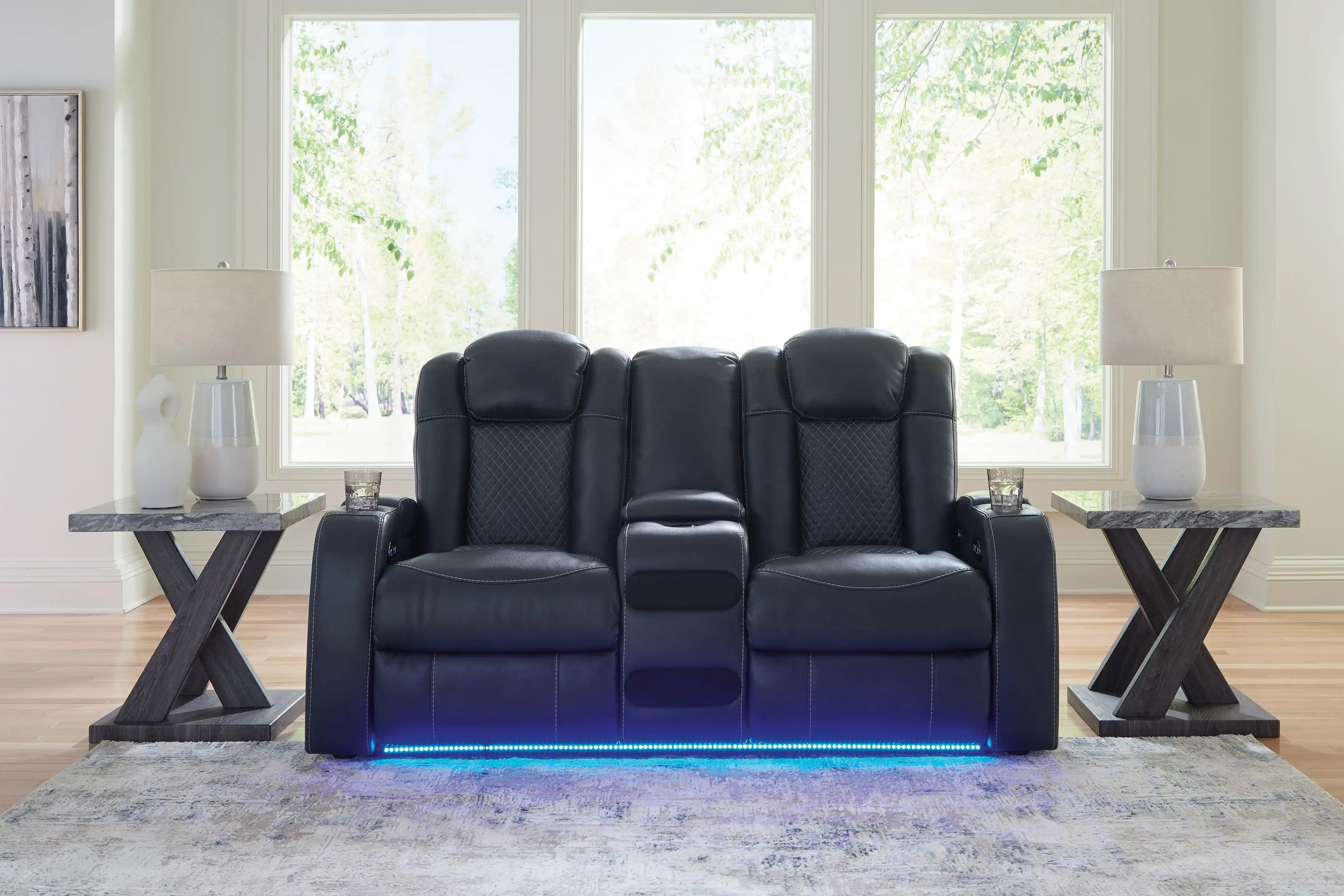 Fyne-dyme - Power Reclining Loveseat With Console/Adj Hdrst - Best Buy Furniture