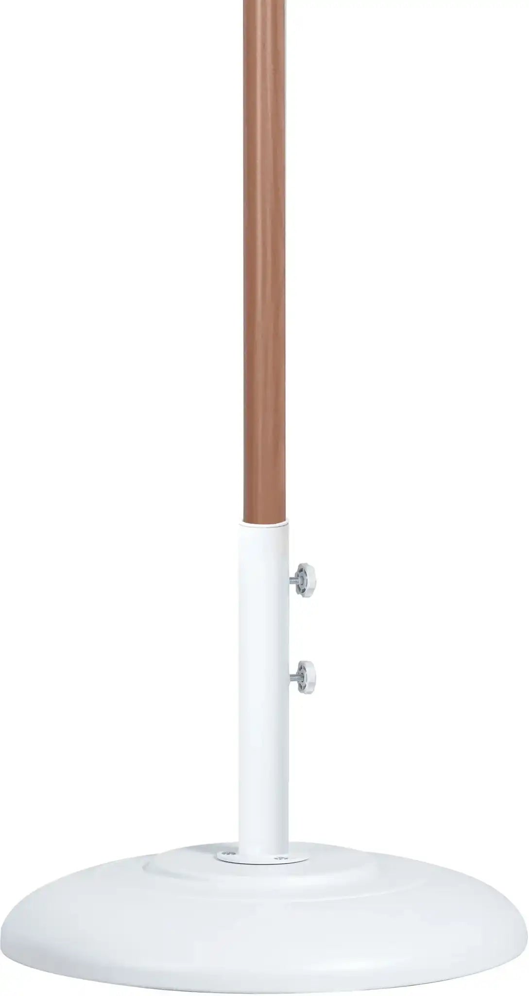 Fiji - Aluminum Patio Umbrella With Round White And Teak Base