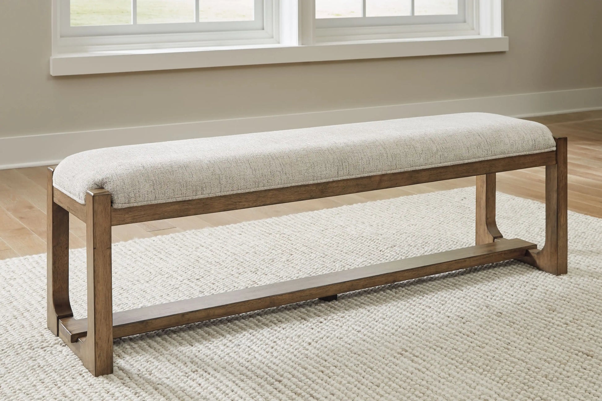 Cabalynn - Large Uph Dining Room Bench - Oatmeal / Light Brown - Best Buy Furniture