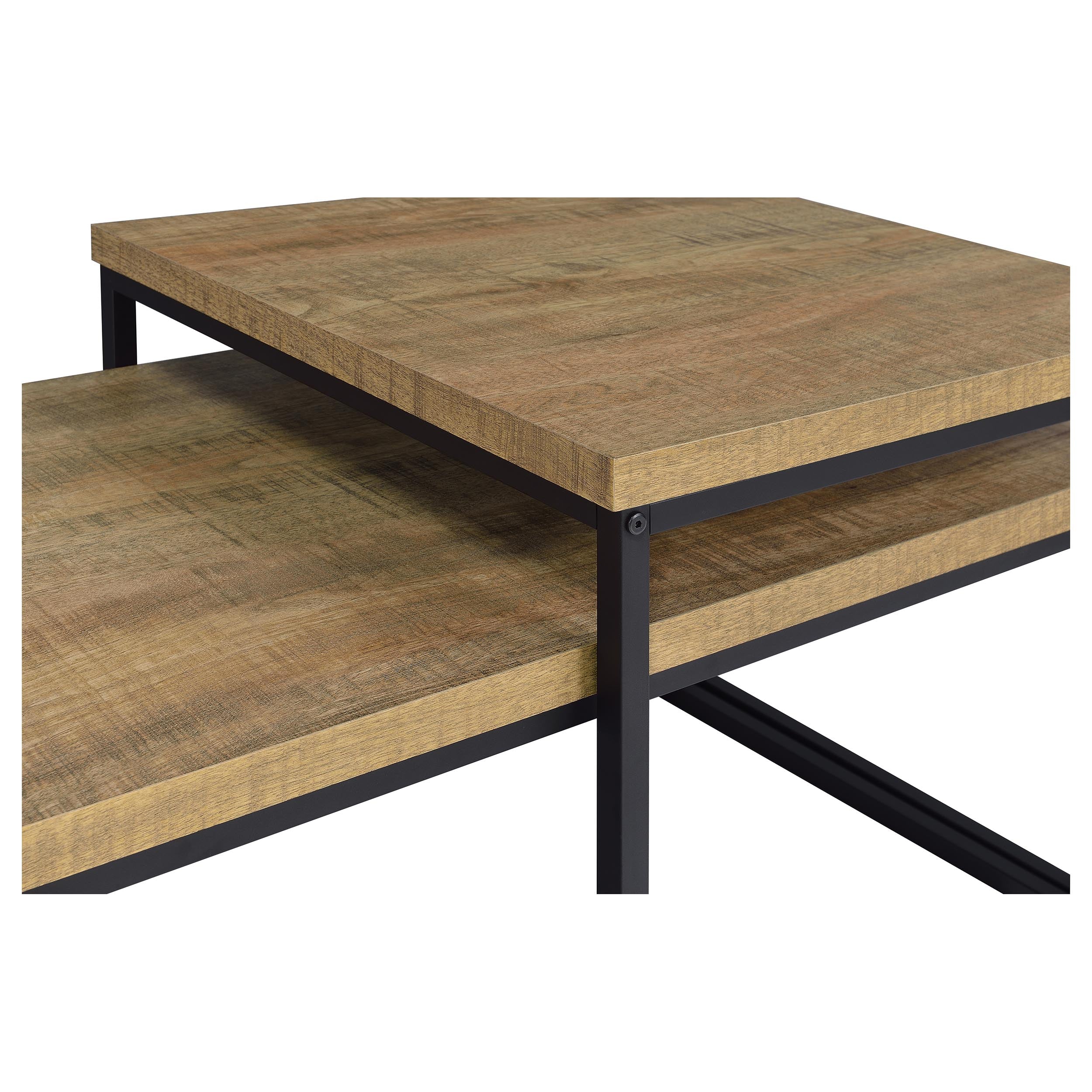 Straden 3-piece Engineered Wood Coffee Table Set Mango and Black-