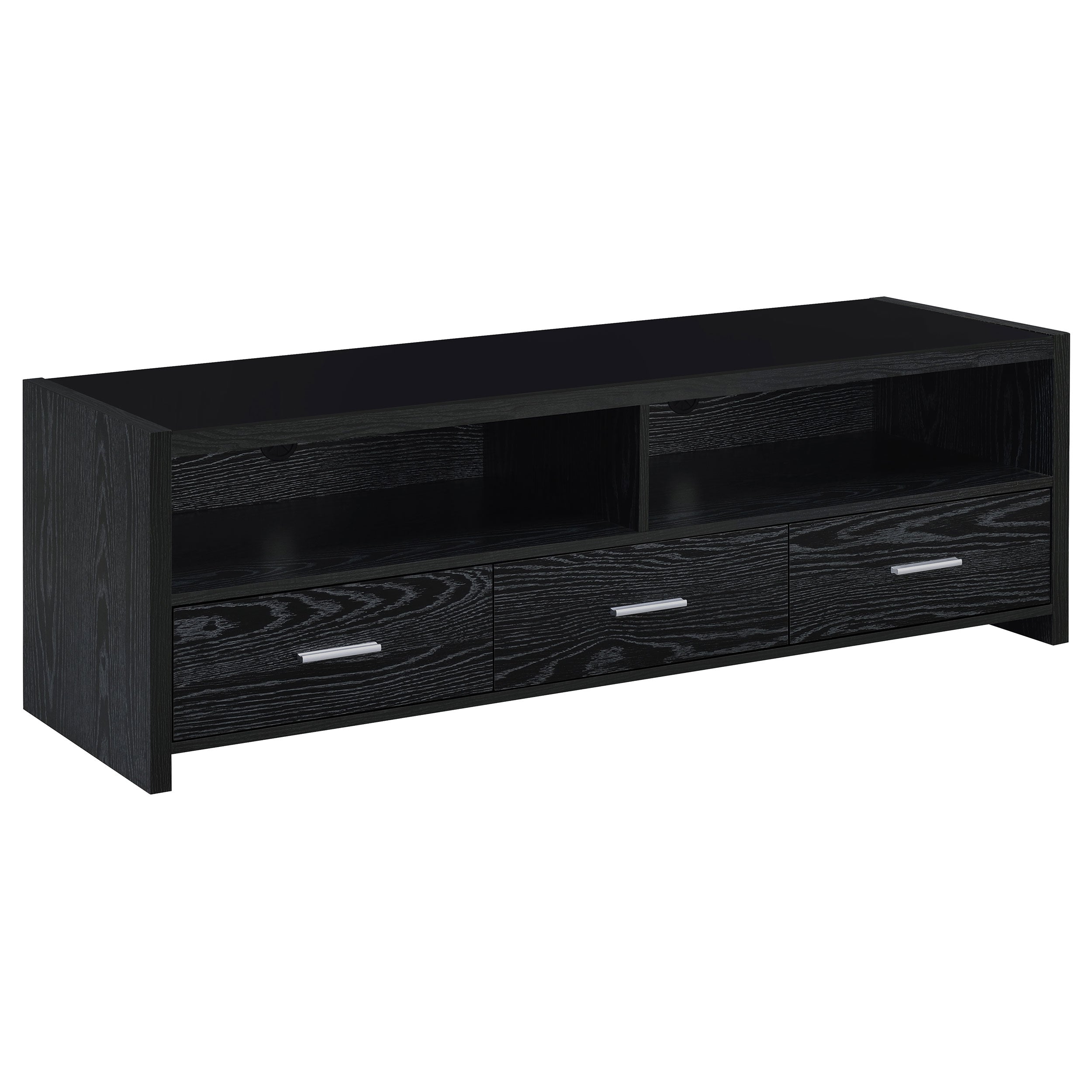 Alton 3-drawer Engineered Wood 61-inch TV Stand Black Oak-CoasterEssence