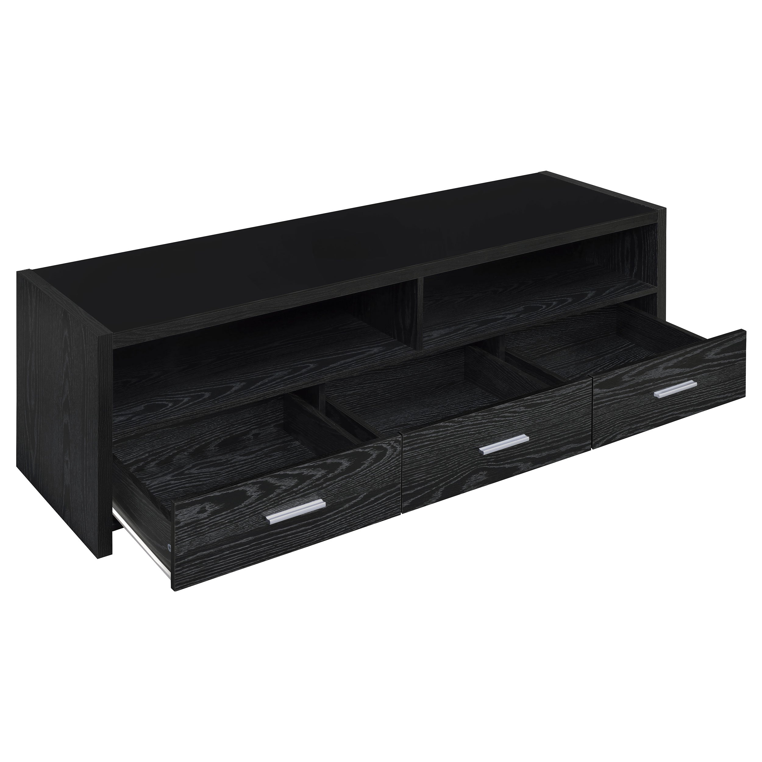 Alton 3-drawer Engineered Wood 61-inch TV Stand Black Oak-CoasterEssence