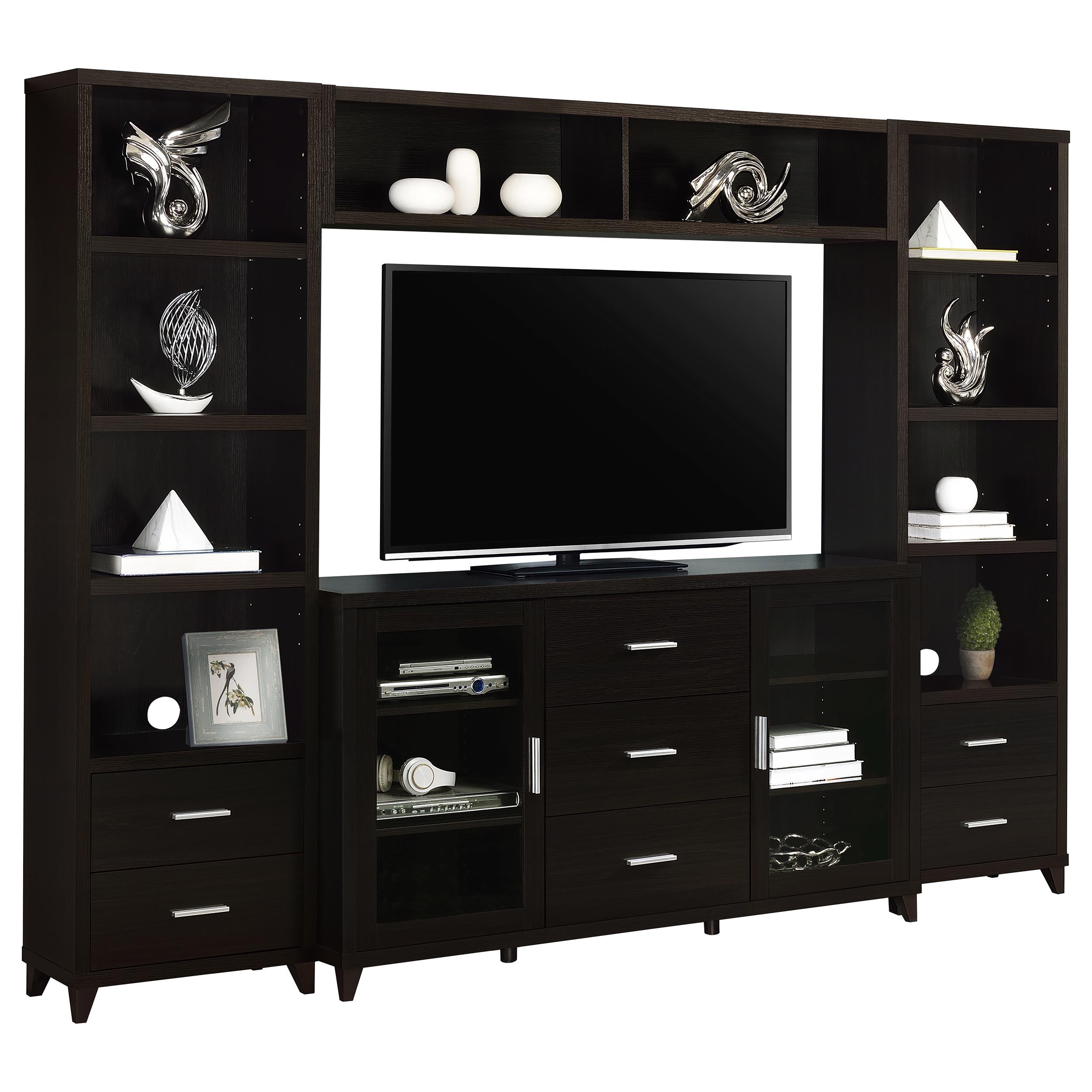 Lewes 4-piece 60-inch TV Entertainment Center Cappuccino-CoasterEssence