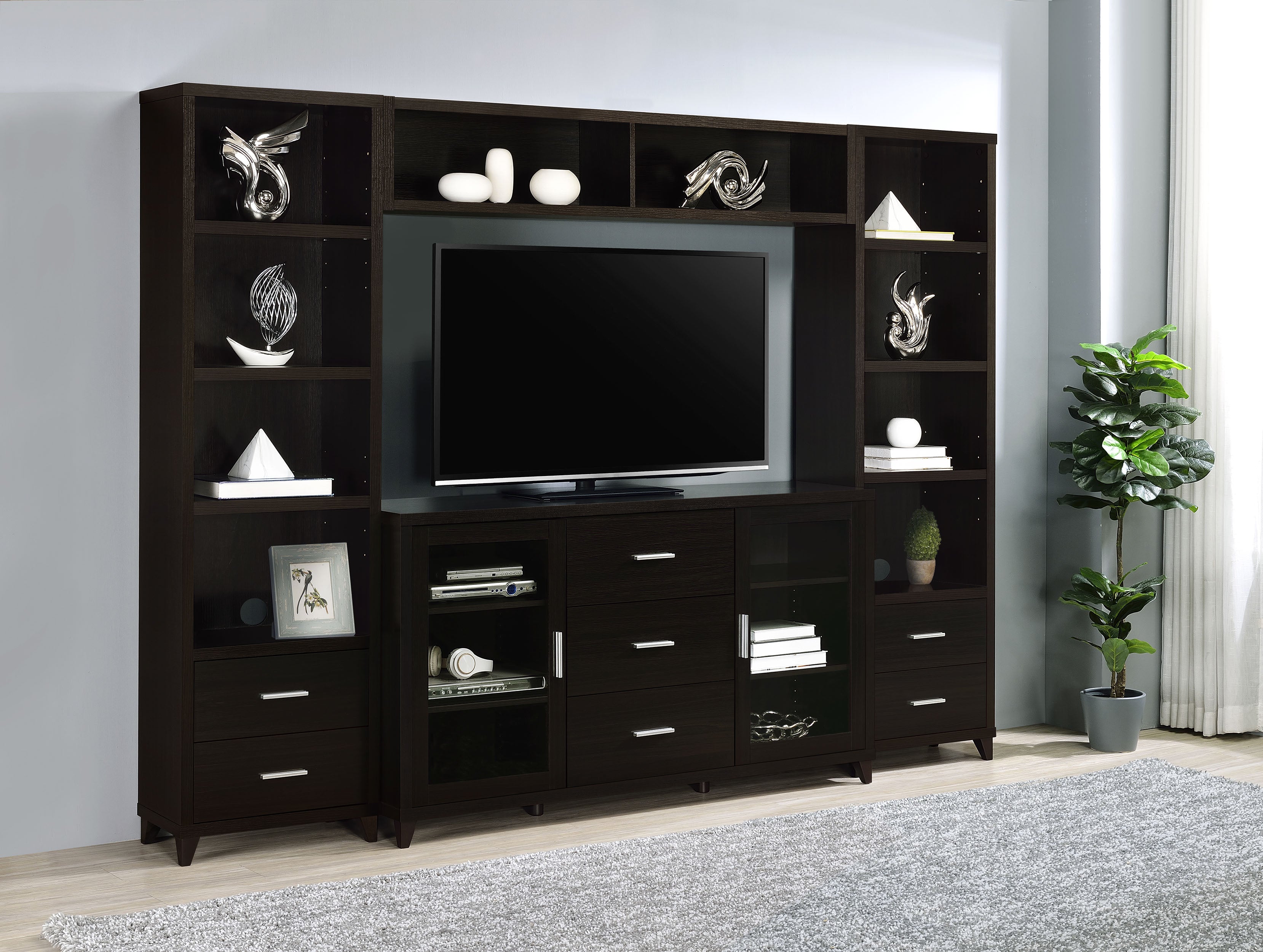 Lewes 2-door Engineered Wood 60-inch TV Stand Cappuccino-CoasterEssence