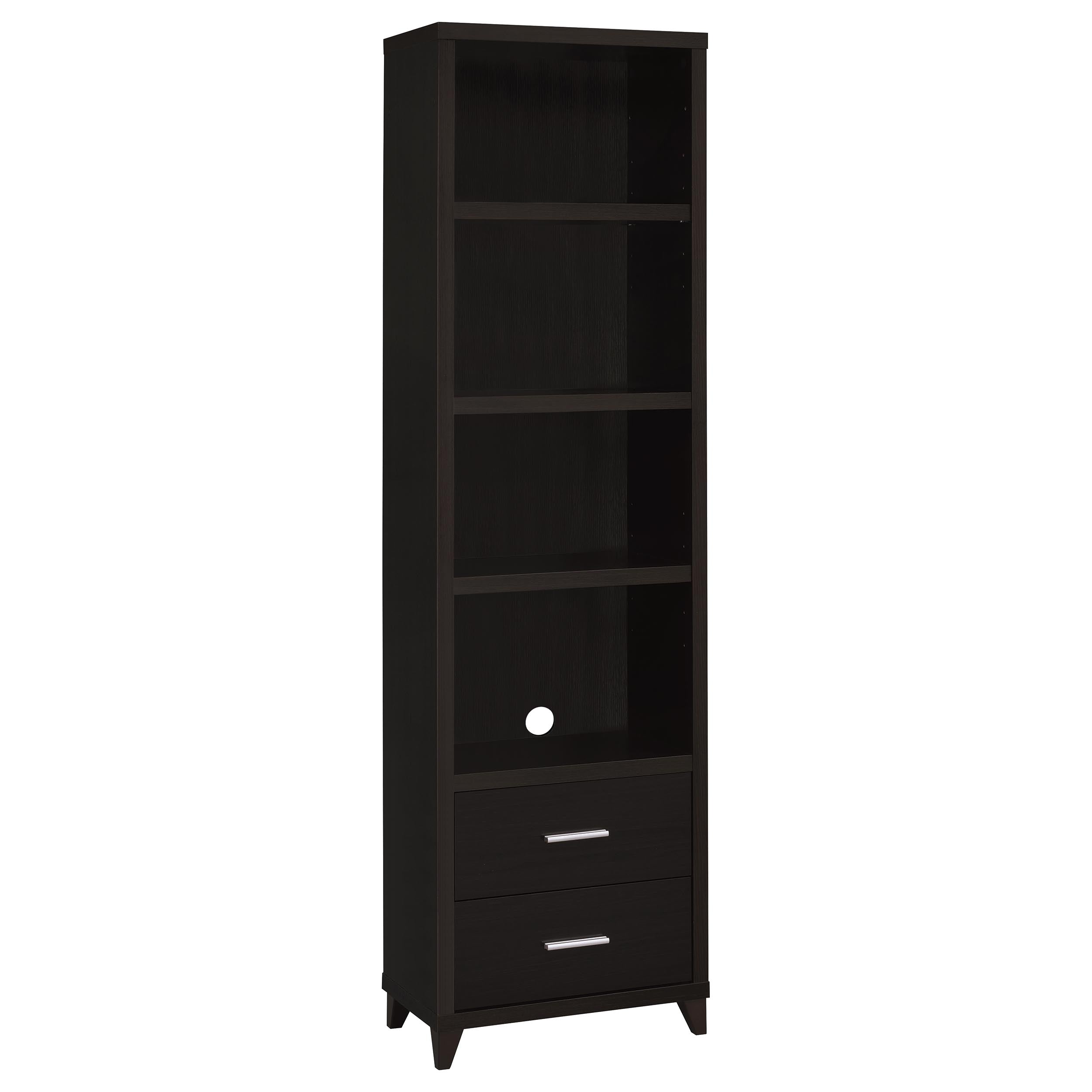Lewes 4-shelf Engineered Wood Media Tower Cappuccino-CoasterEssence