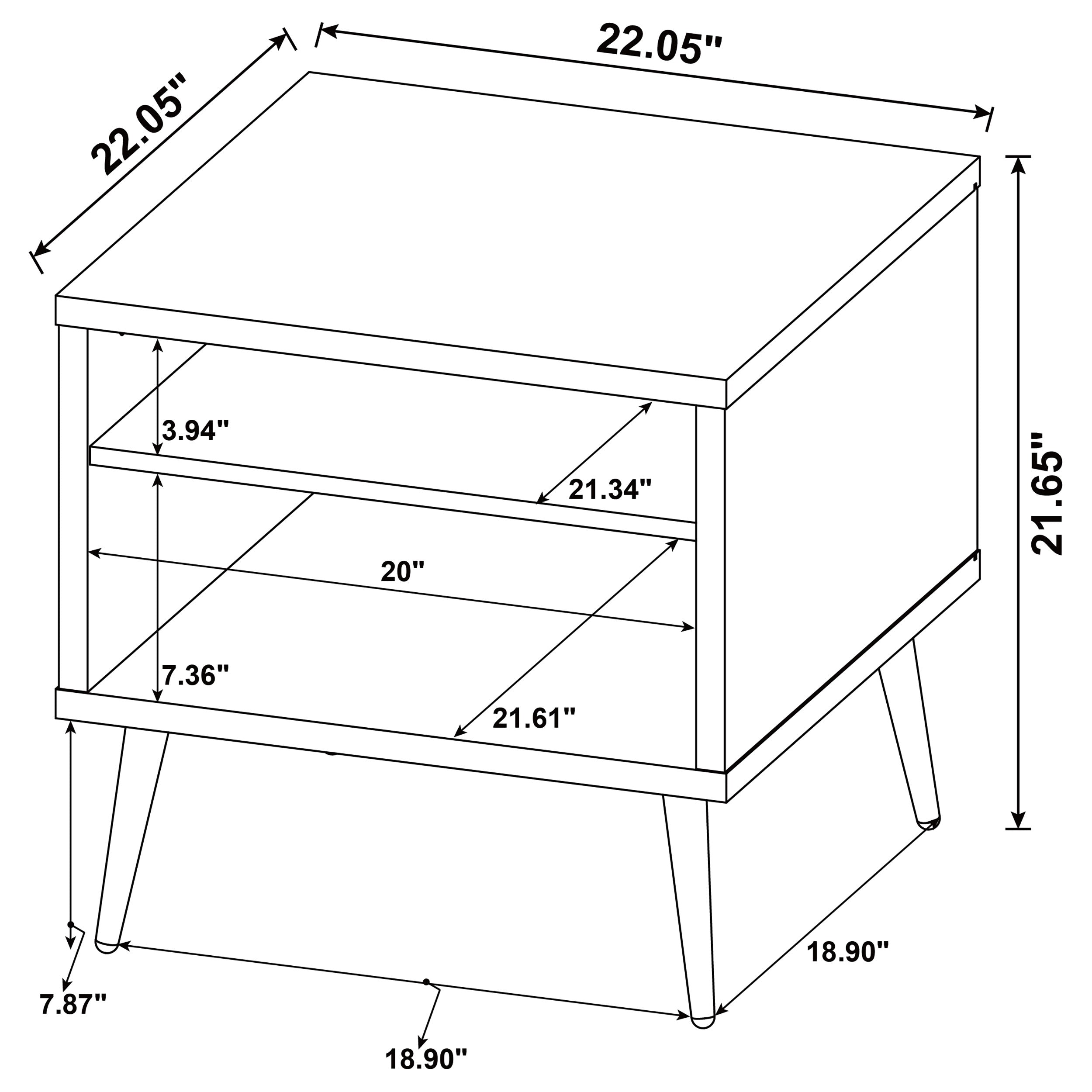 Welsh Square Engineered Wood Side End Table Distressed Pine-