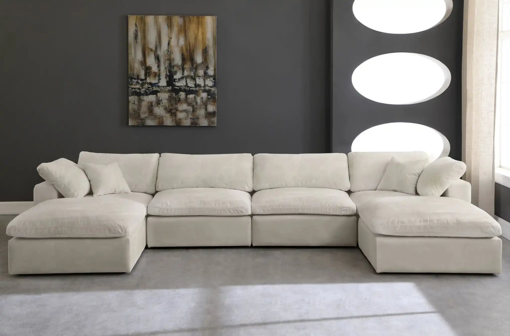 Cozy - 6 Piece Modular Double Chaise Sectional