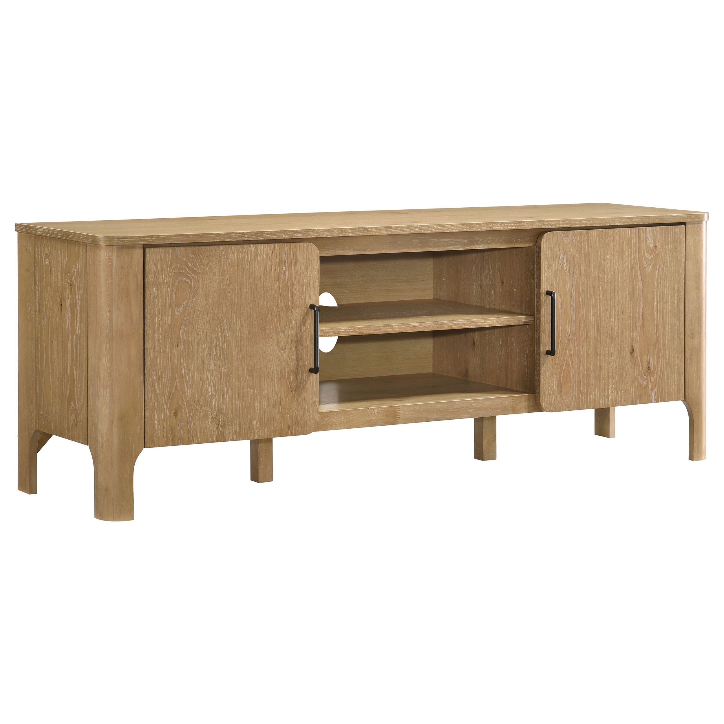 Rowe 65-inch 2-door Wood TV Stand Media Console Light Oak-