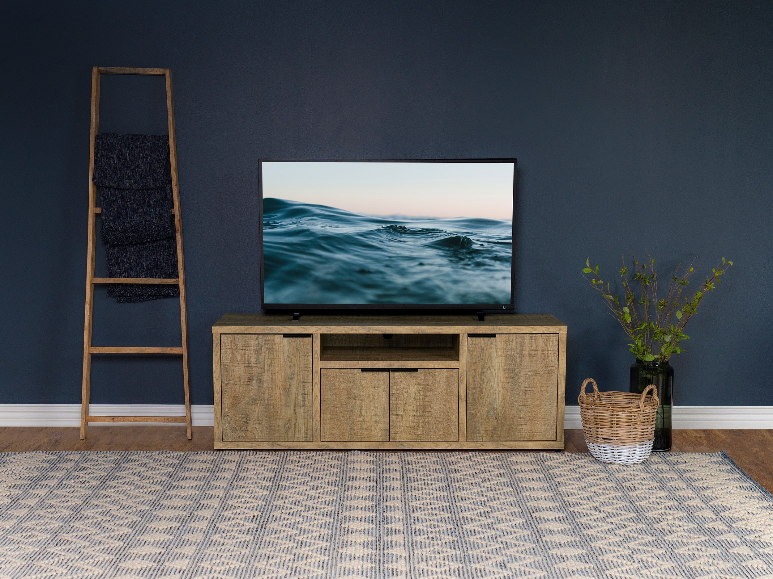 Tabby 4-door Engineered Wood 60-inch TV Stand Mango-