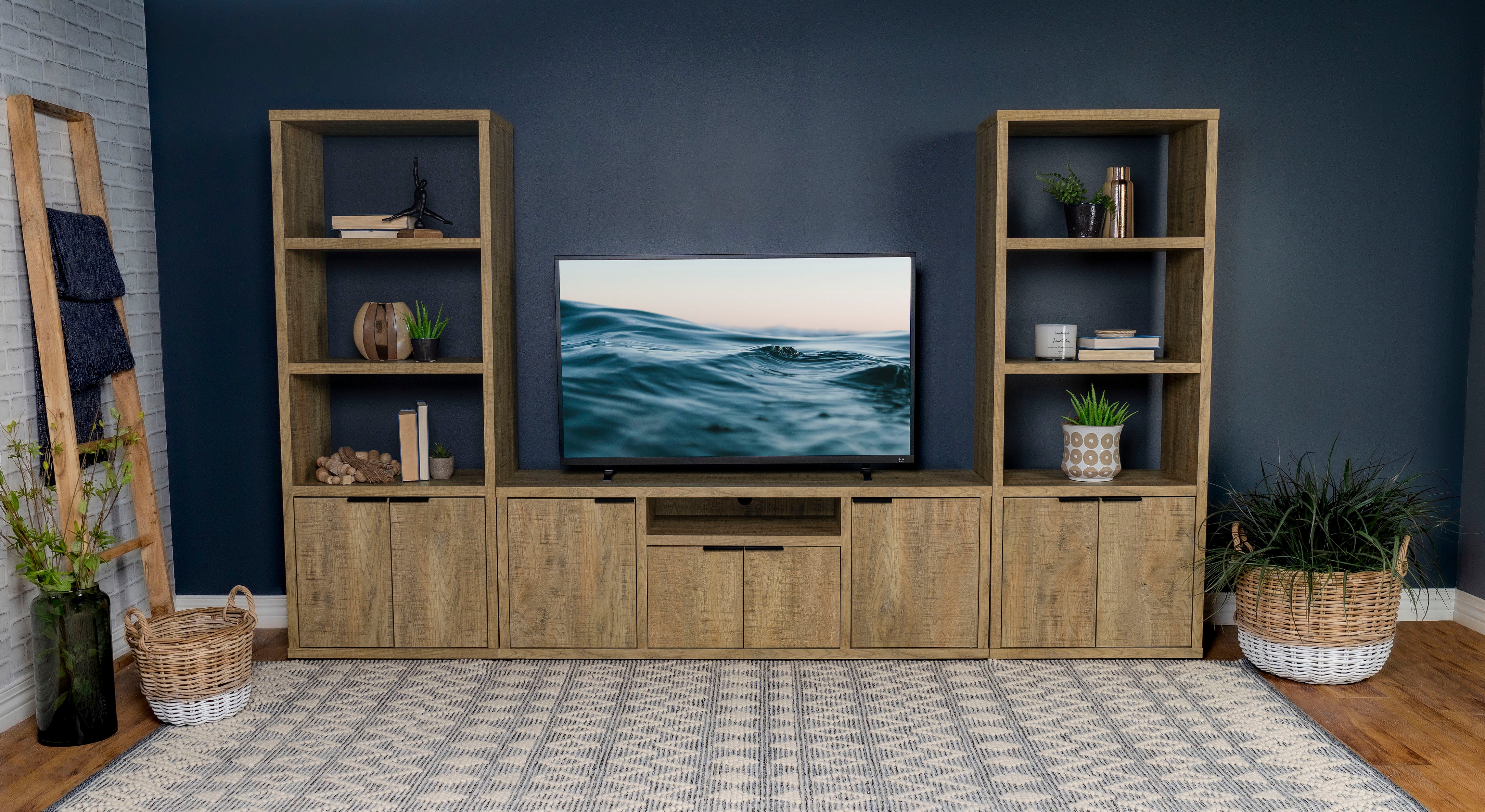Tabby 3-shelf Engineered Wood Media Tower Mango-