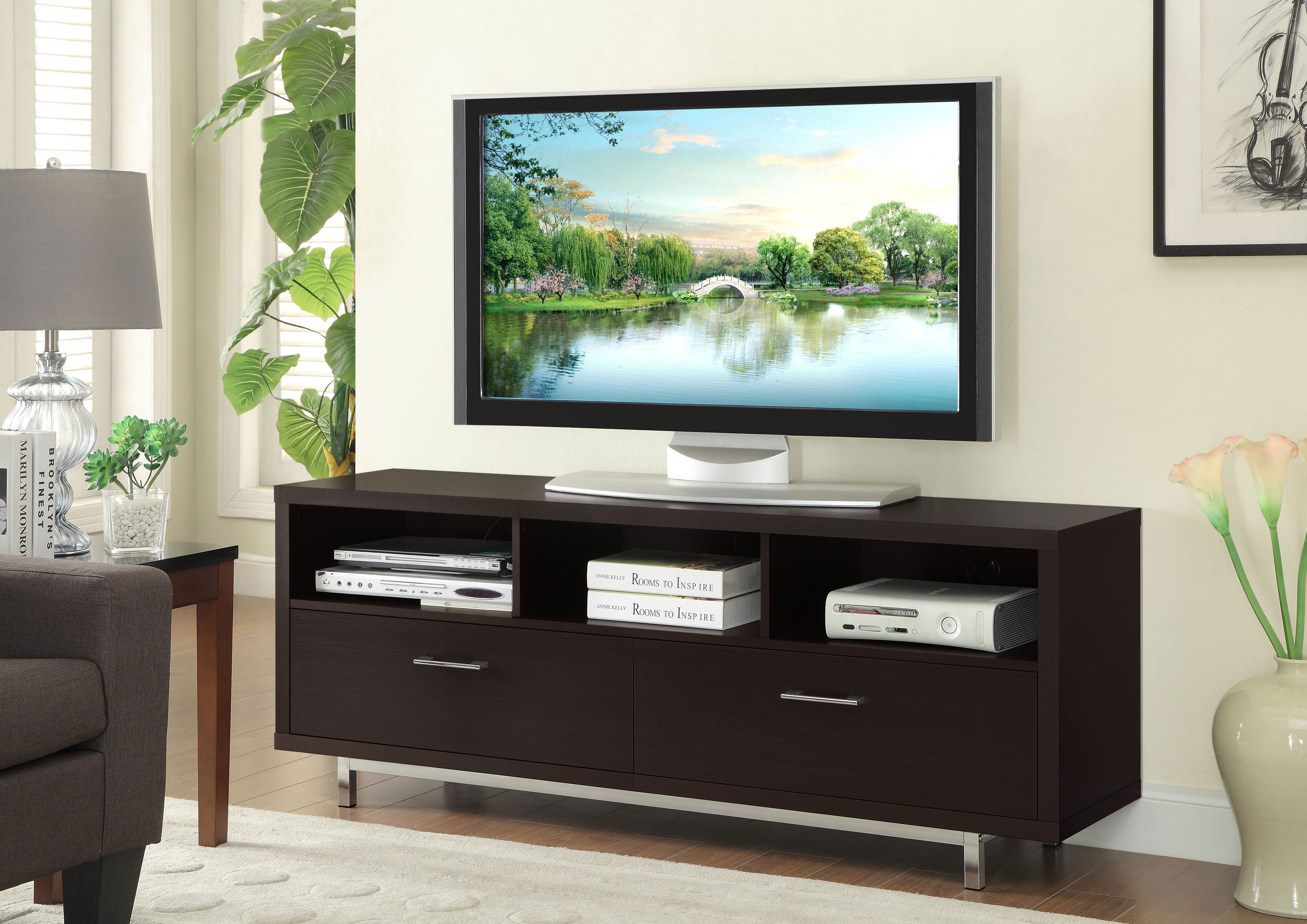 Casey 2-drawer Engineered Wood 60-inch TV Stand Cappuccino-CoasterEssence
