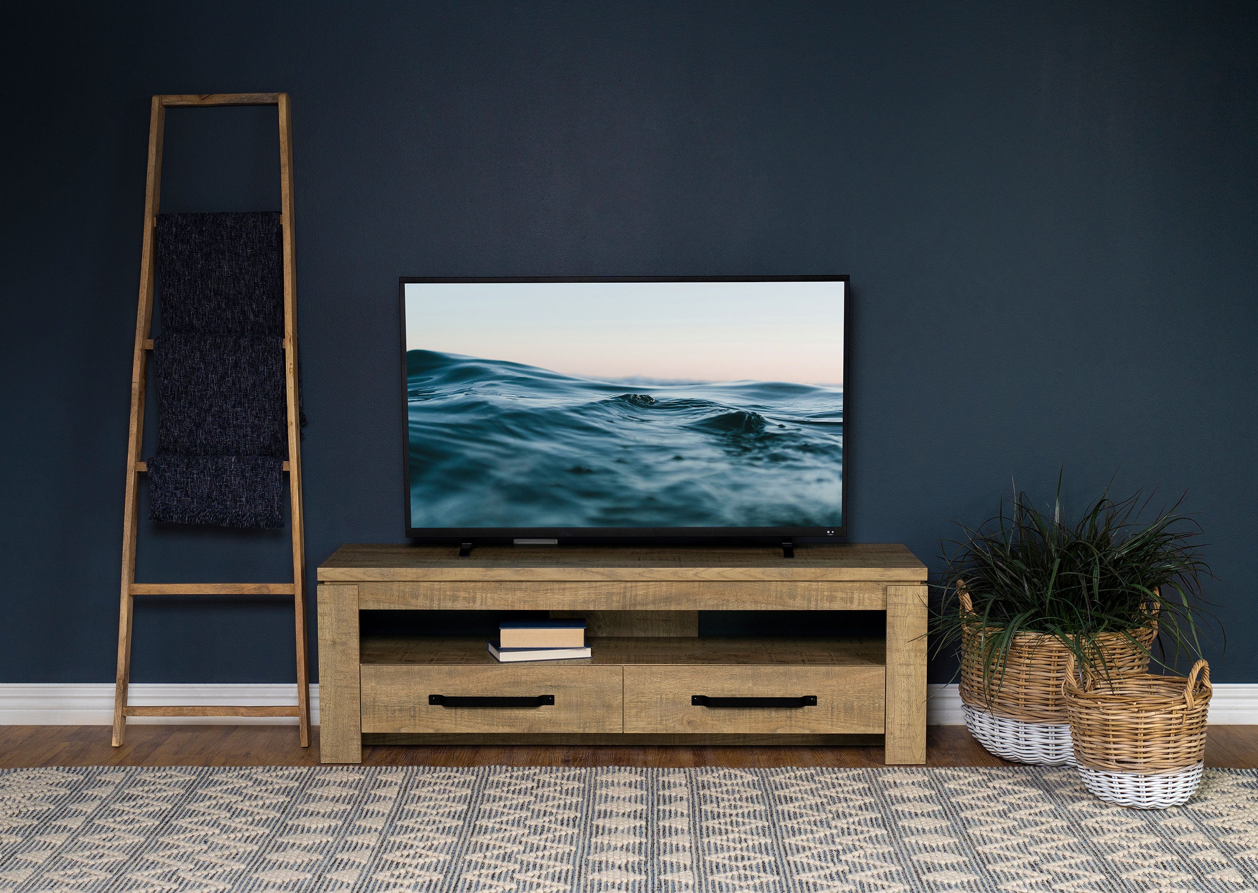 Elkton 2-drawer Engineered Wood 59-inch TV Stand Mango-