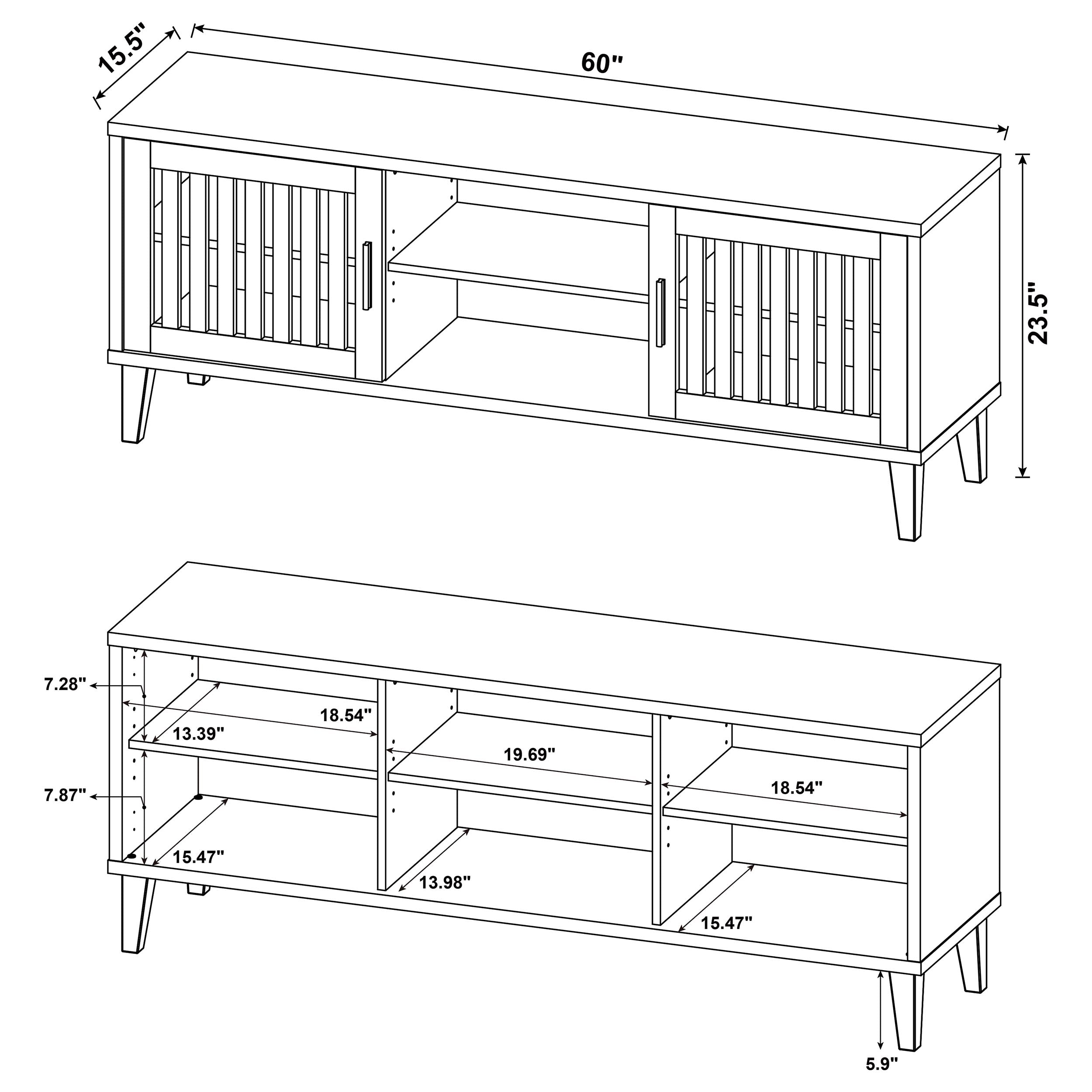Sedona 2-door Engineered Wood 60-inch TV Stand Dark Pine-