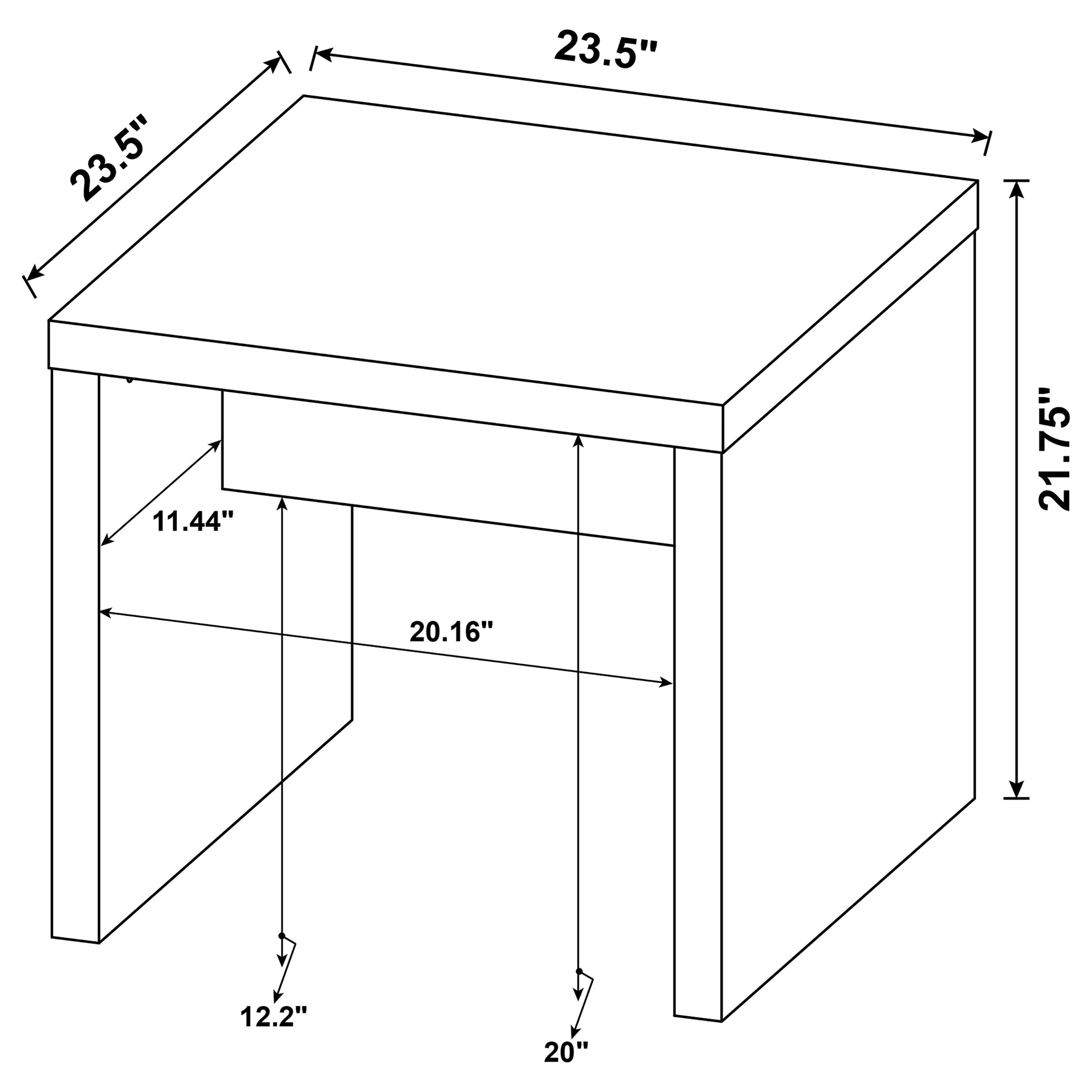 Lynette Square Engineered Wood End Table Mango-