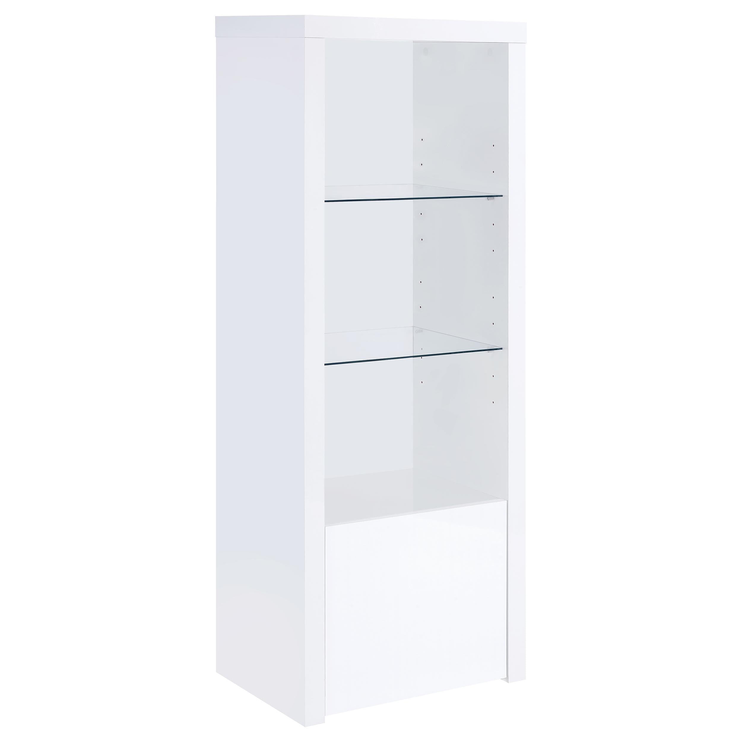 Jude 3-shelf Engineered Wood Media Tower High Gloss White-