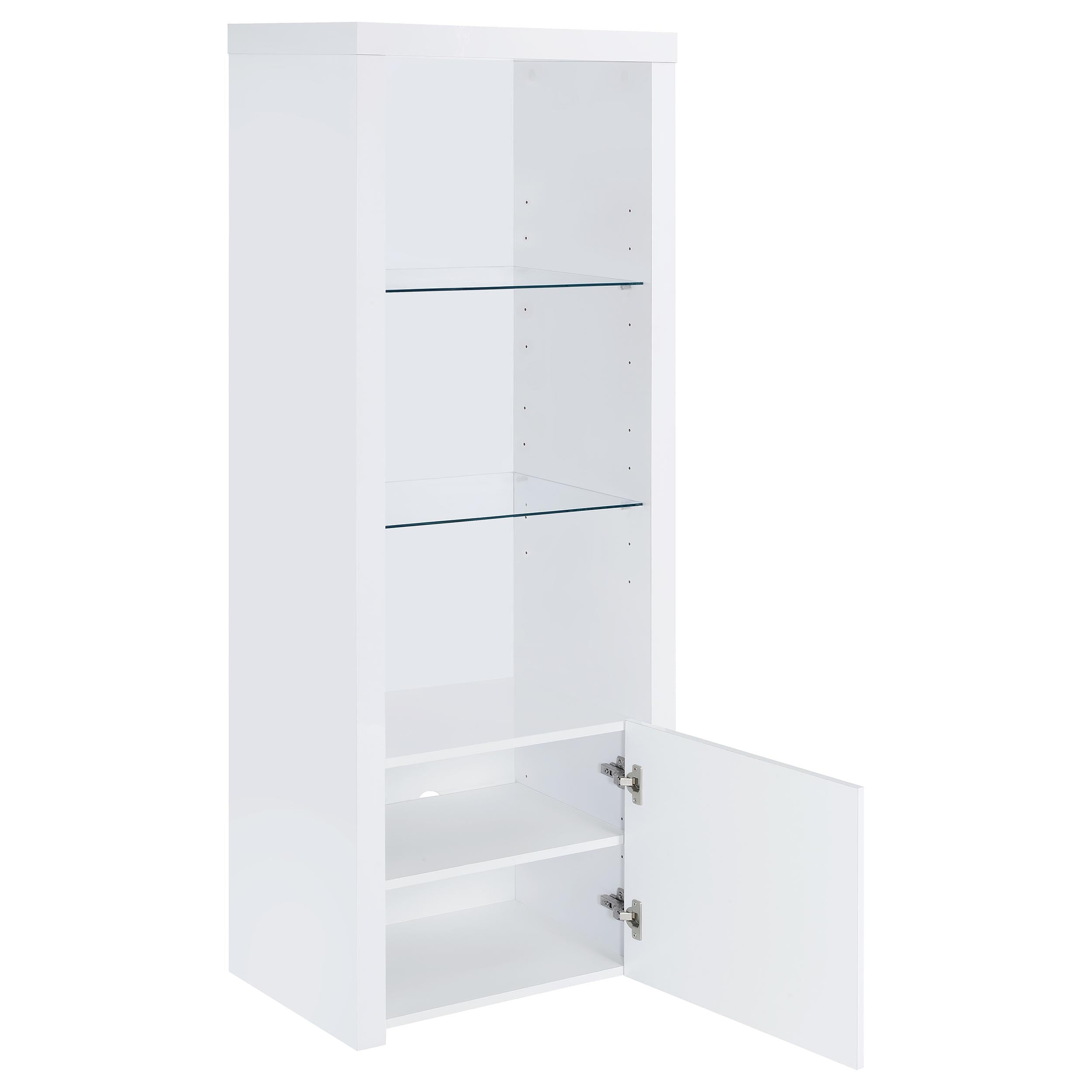 Jude 3-shelf Engineered Wood Media Tower High Gloss White-