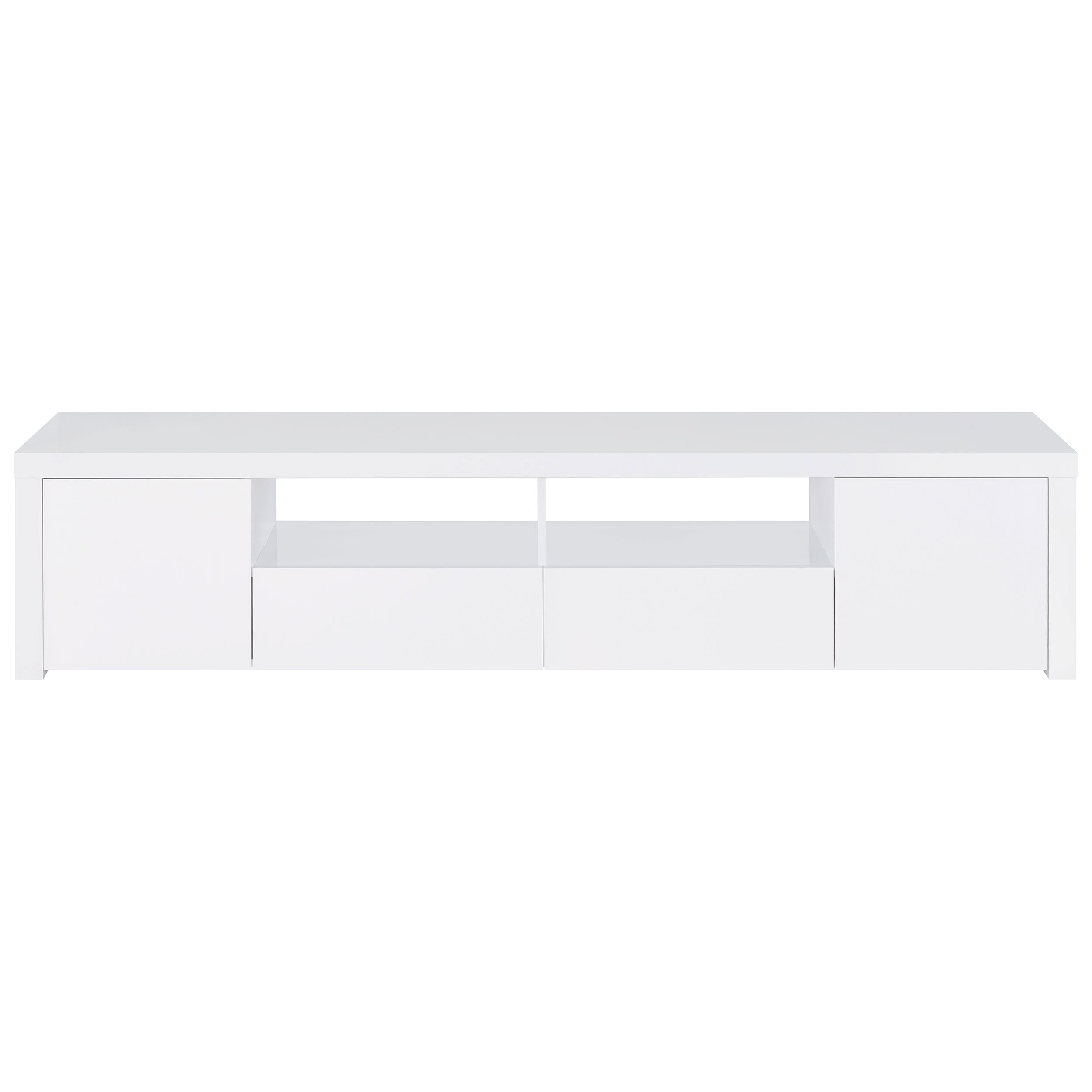 Jude 2-door Engineered Wood 79-inch TV Stand High Gloss White-