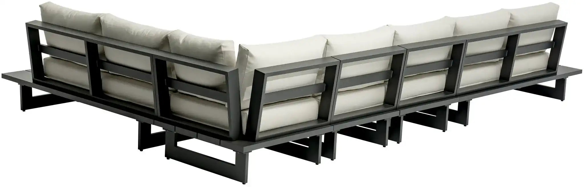 Maldives - 5 Piece Water Resistant Outdoor Patio Modular Sectional With Gray Base