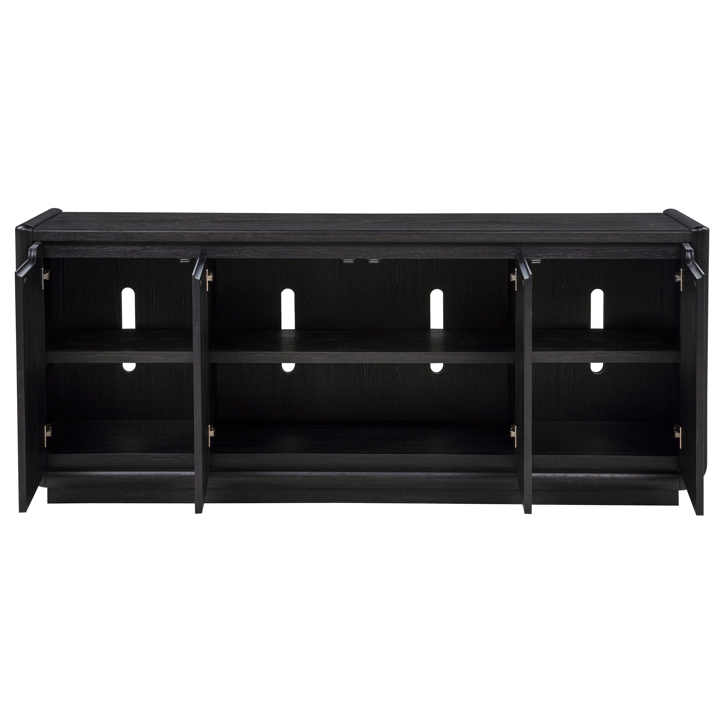 Leandro 72-inch 4-door TV Stand Media Console Burnished Black-