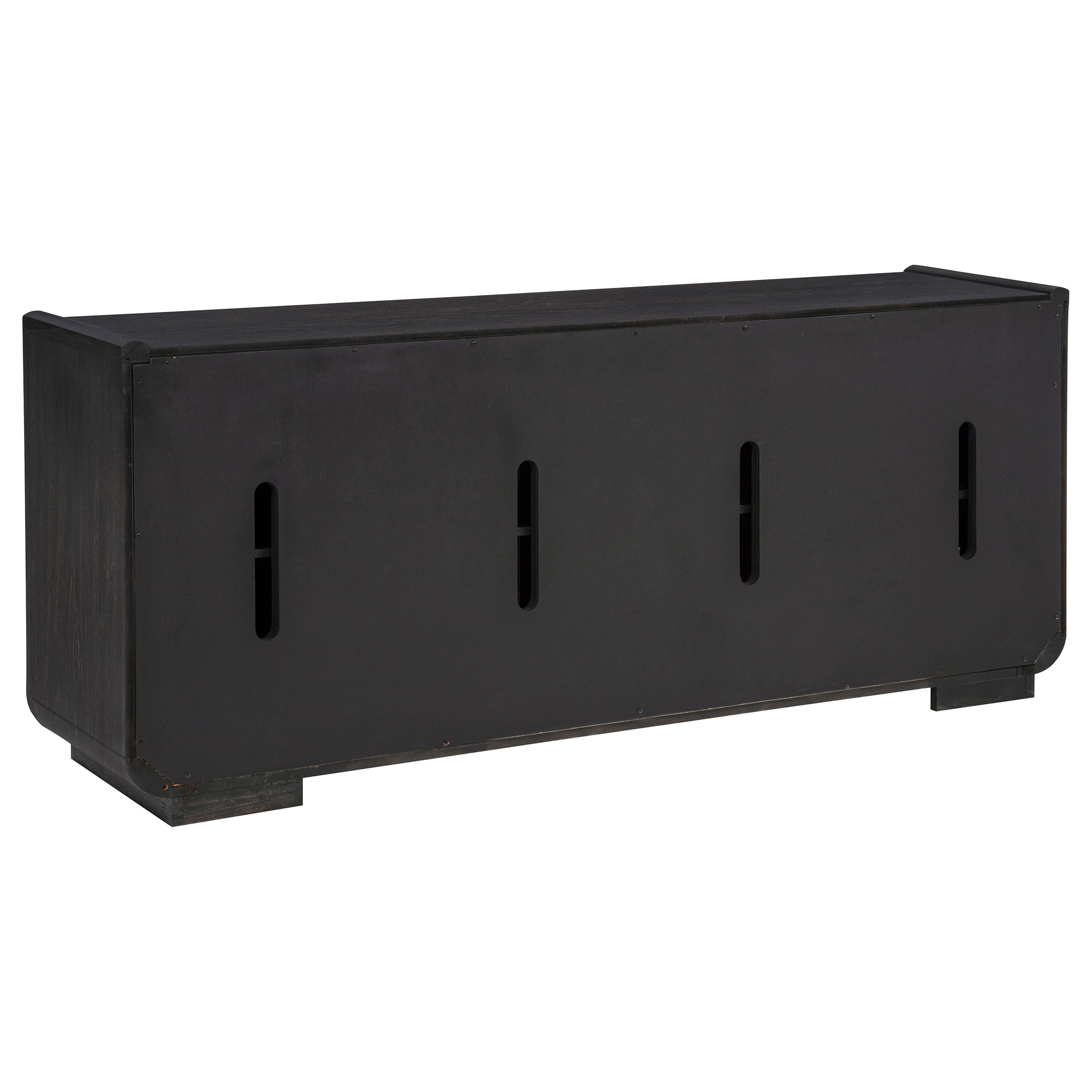 Leandro 72-inch 4-door TV Stand Media Console Burnished Black-