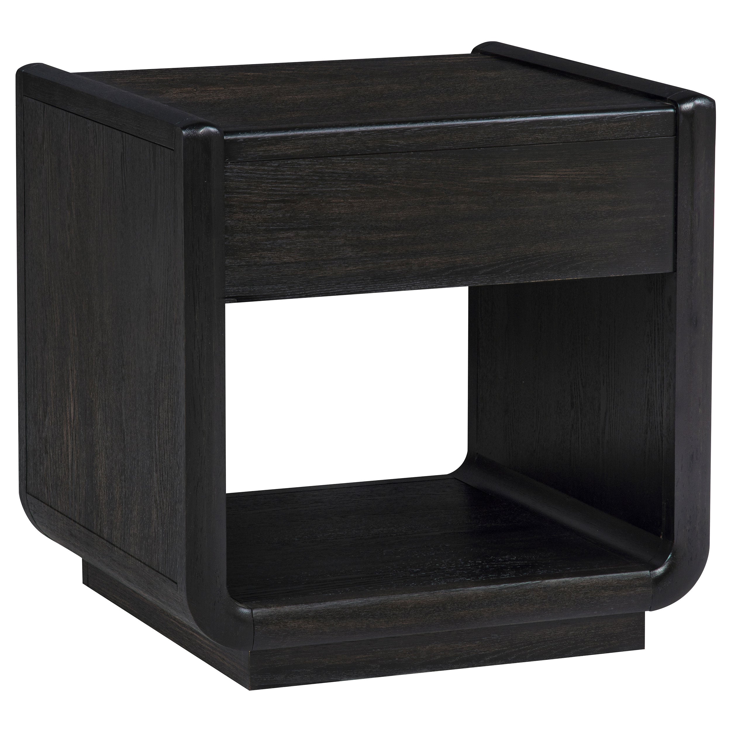 Leandro 1-drawer Wood Occasional Side End Table Burnished Black-