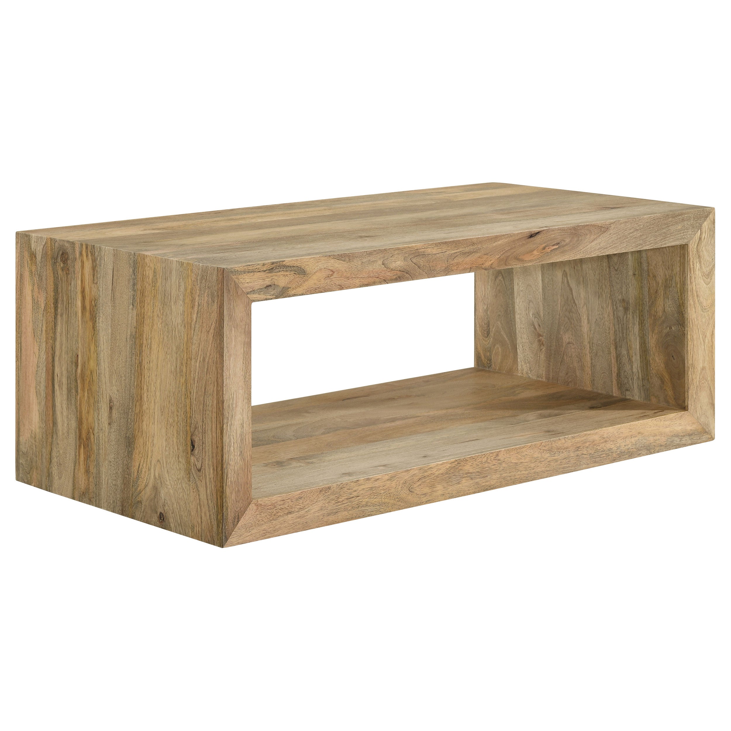 Benton Rectangular Solid Wood Coffee Table Natural-
