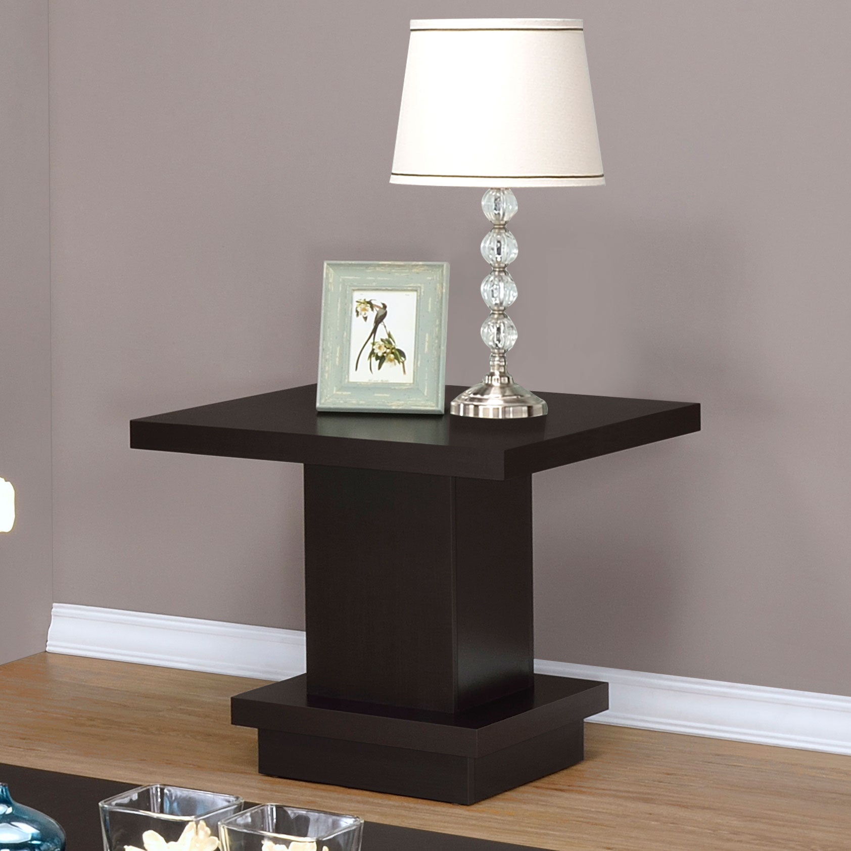 Reston Square Engineered Wood Side End Table Cappuccino-CoasterEveryday