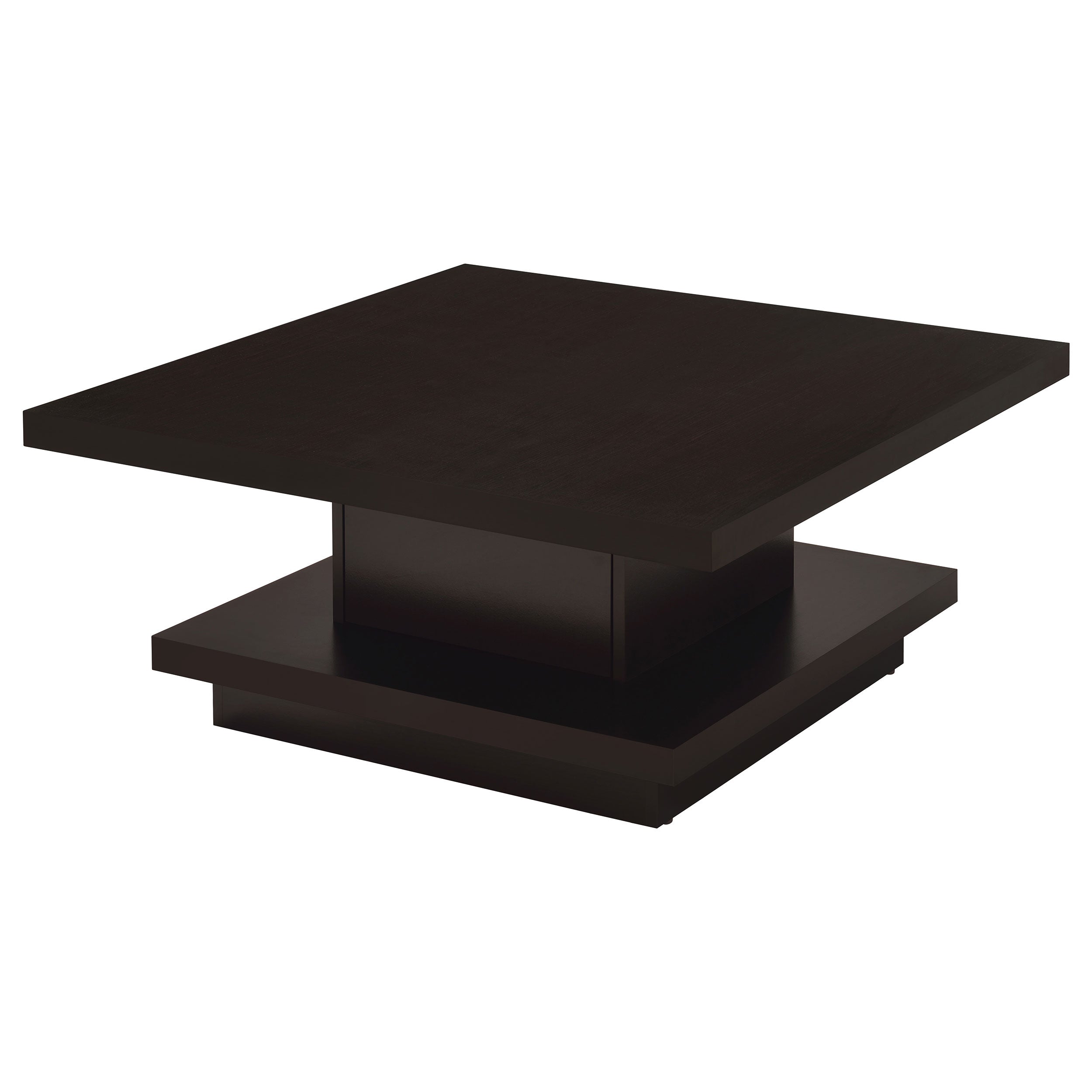 Reston Square Engineered Wood Coffee Table with Casters Cappuccino-CoasterEveryday