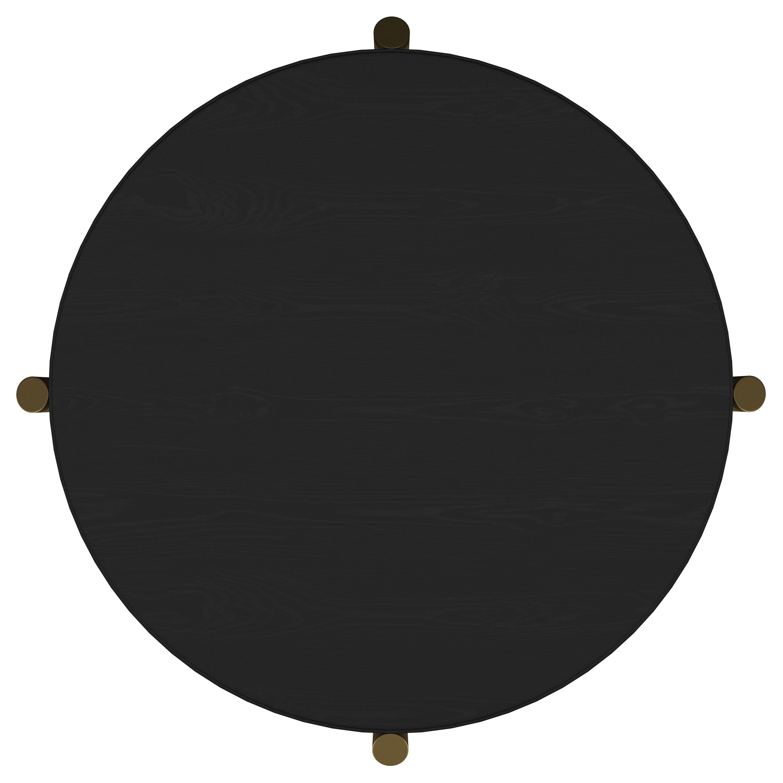 Arini Round End Side Table With Storage Shelf Black-