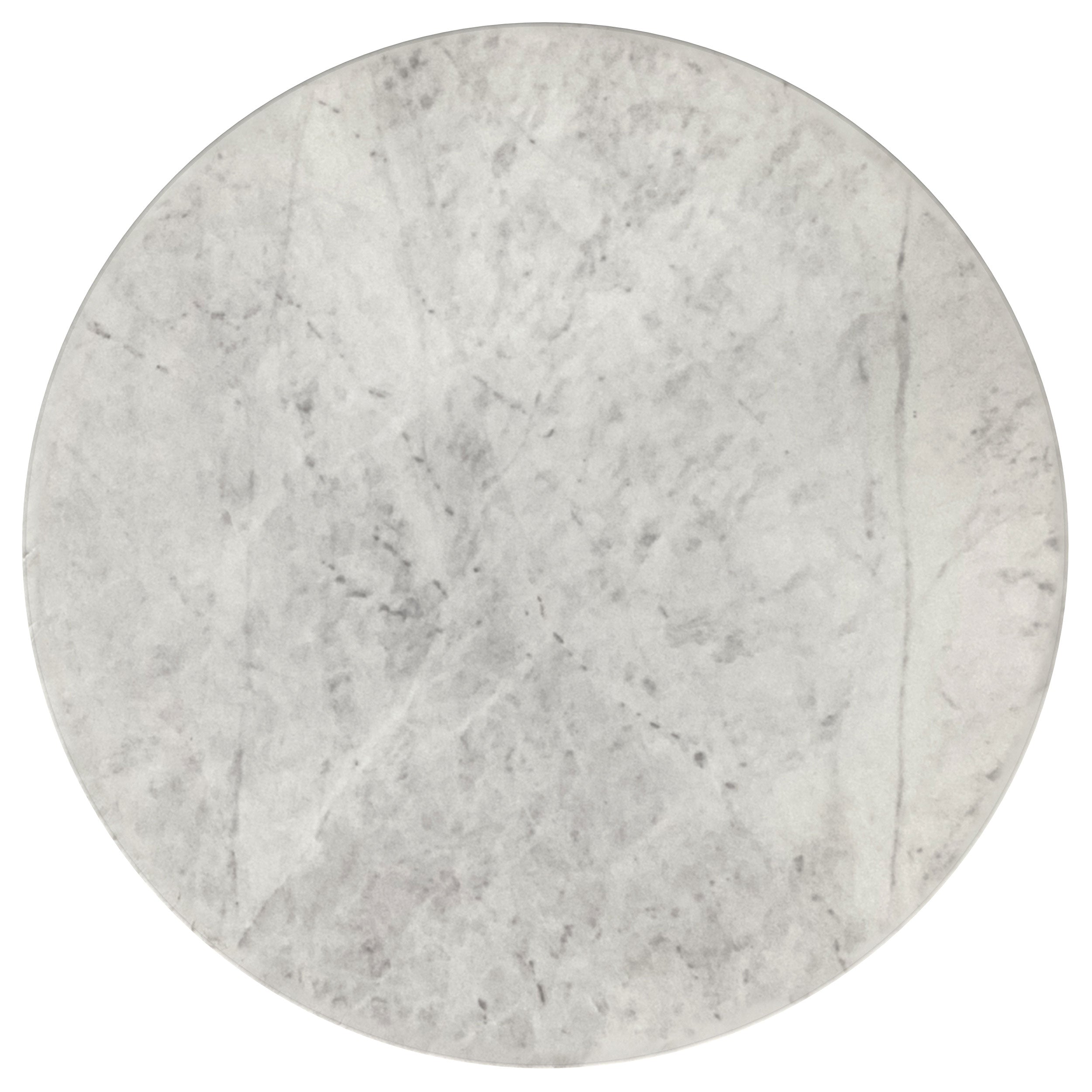 Haven Round Genuine White Marble Top Coffee Table Black-