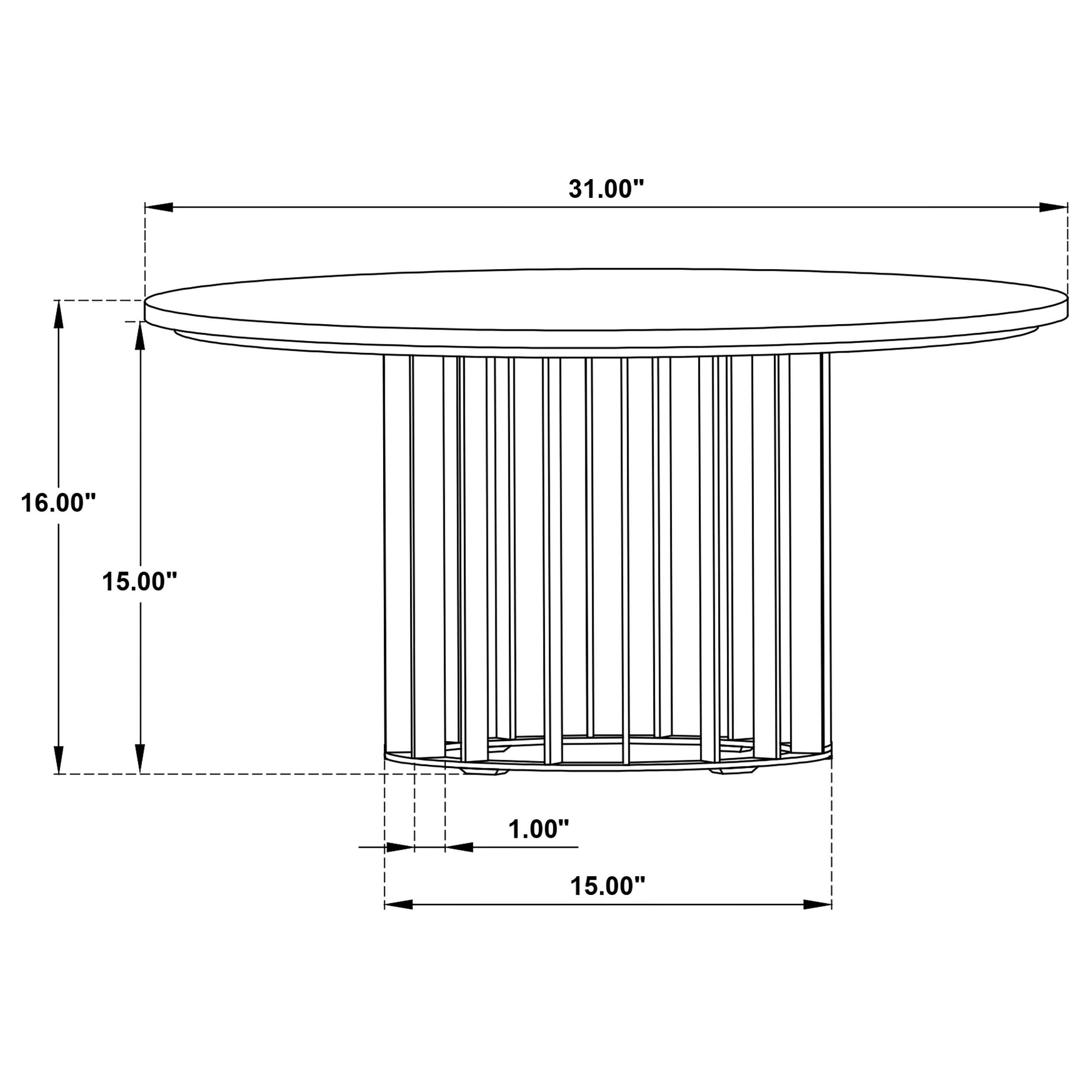 Haven Round Genuine White Marble Top Coffee Table Black-