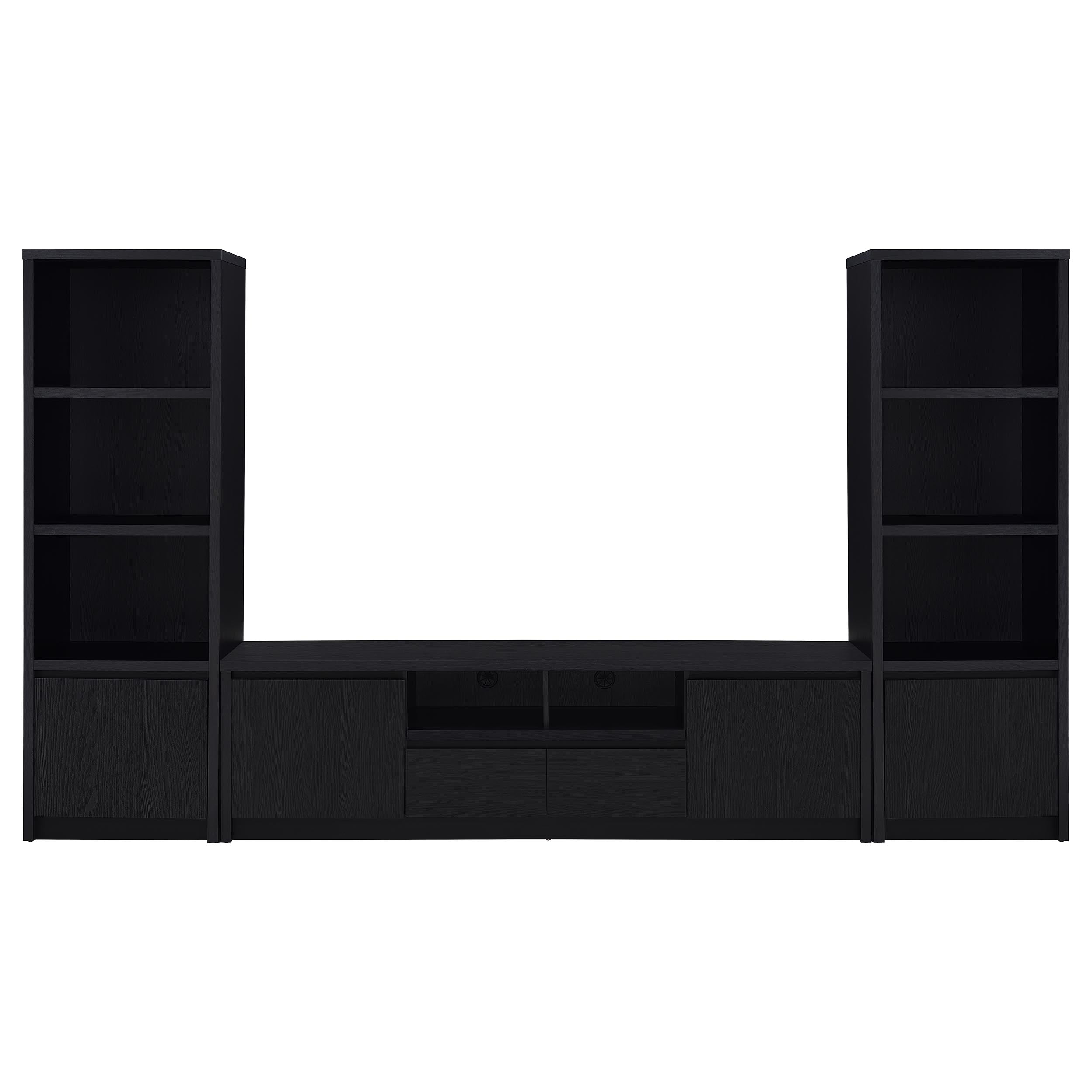 Winfield 3-shelf Media Tower Entertainment Pier Black-