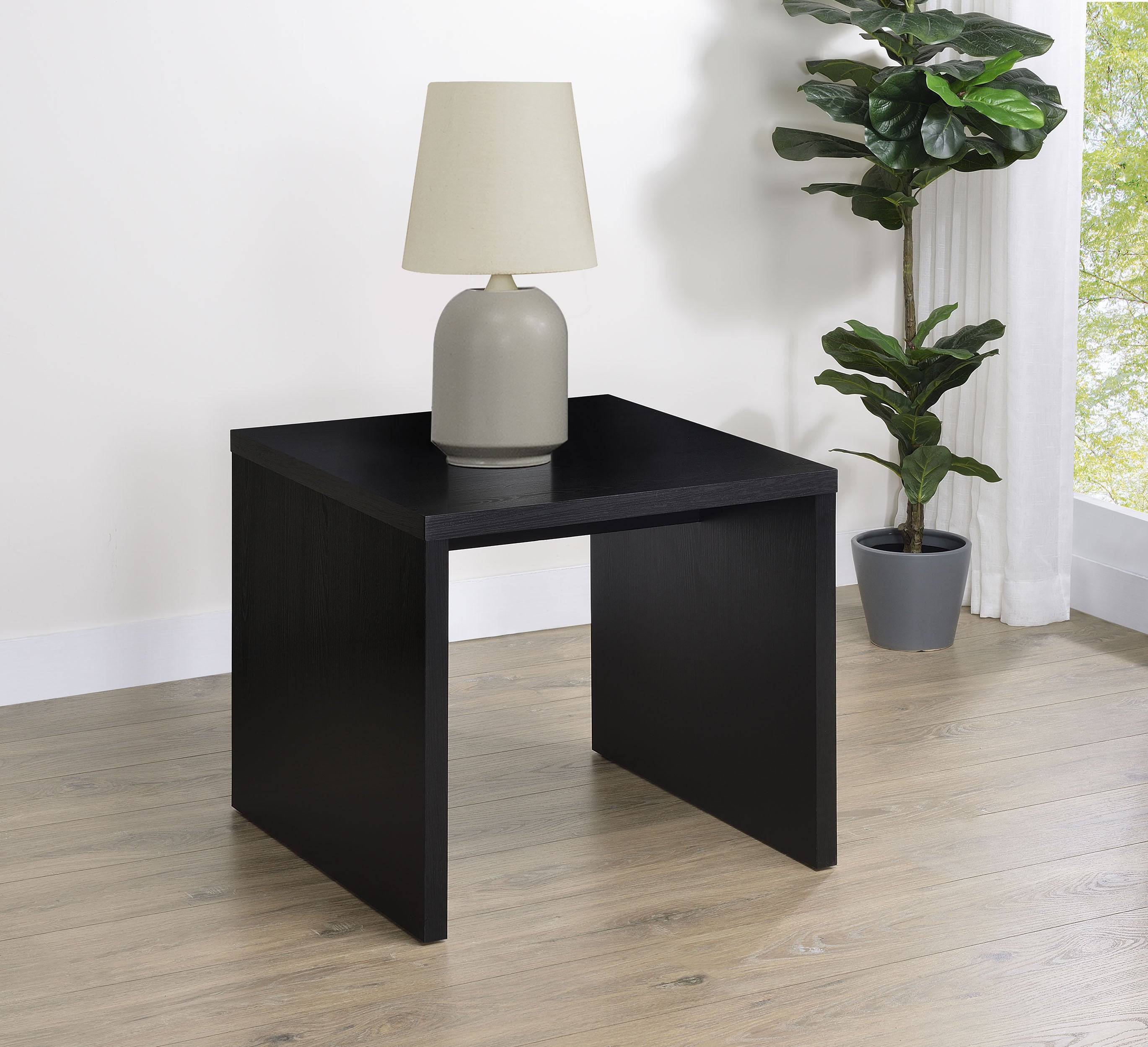 Knapp Engineered Wood Square Side End Table Black-