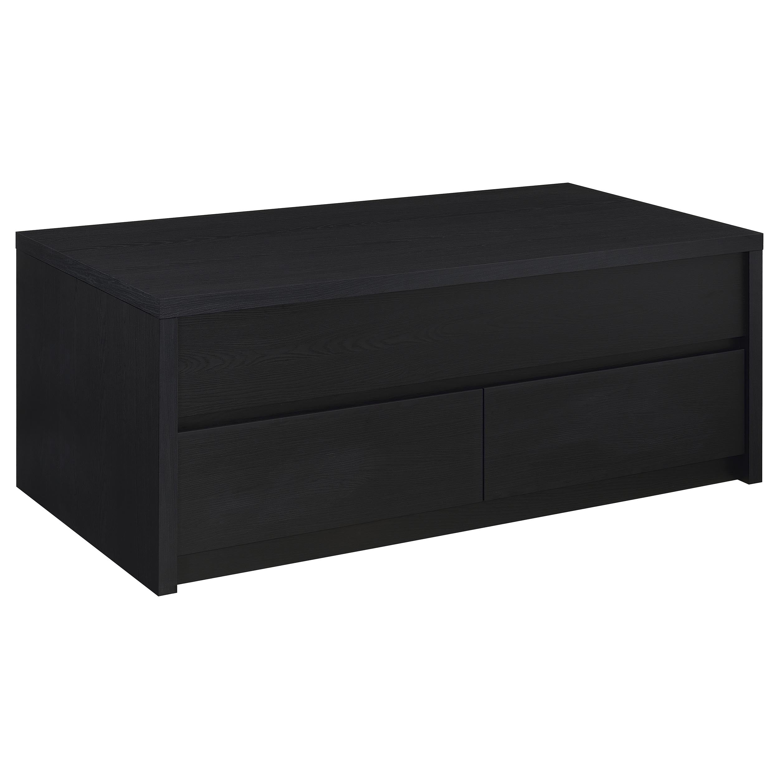 Knapp Lift Top Cocktail Coffee Table with Dual Drawers Black-