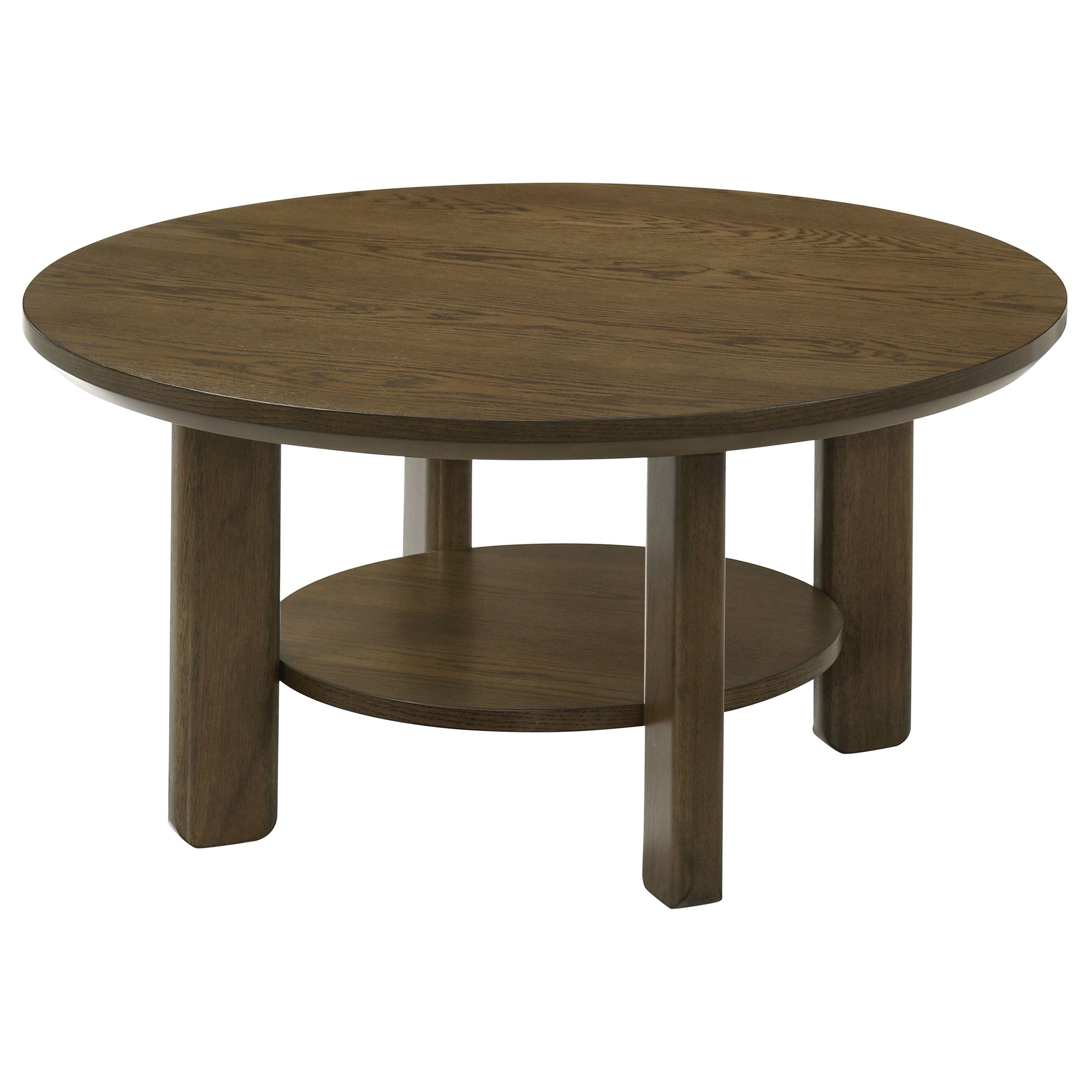 Ottowa 35-inch Round Wood Cocktail Coffee Table Brown-