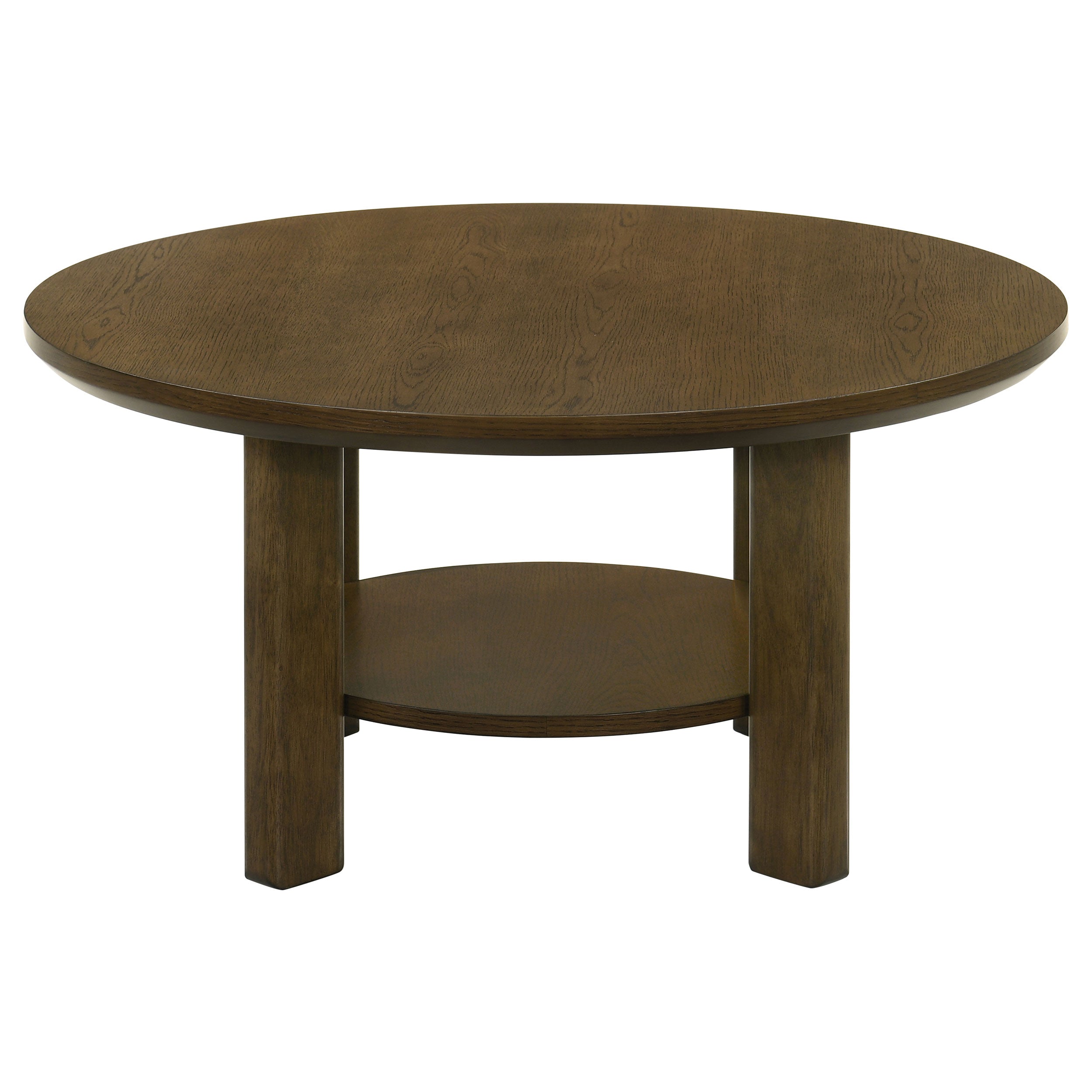 Ottowa 35-inch Round Wood Cocktail Coffee Table Brown-