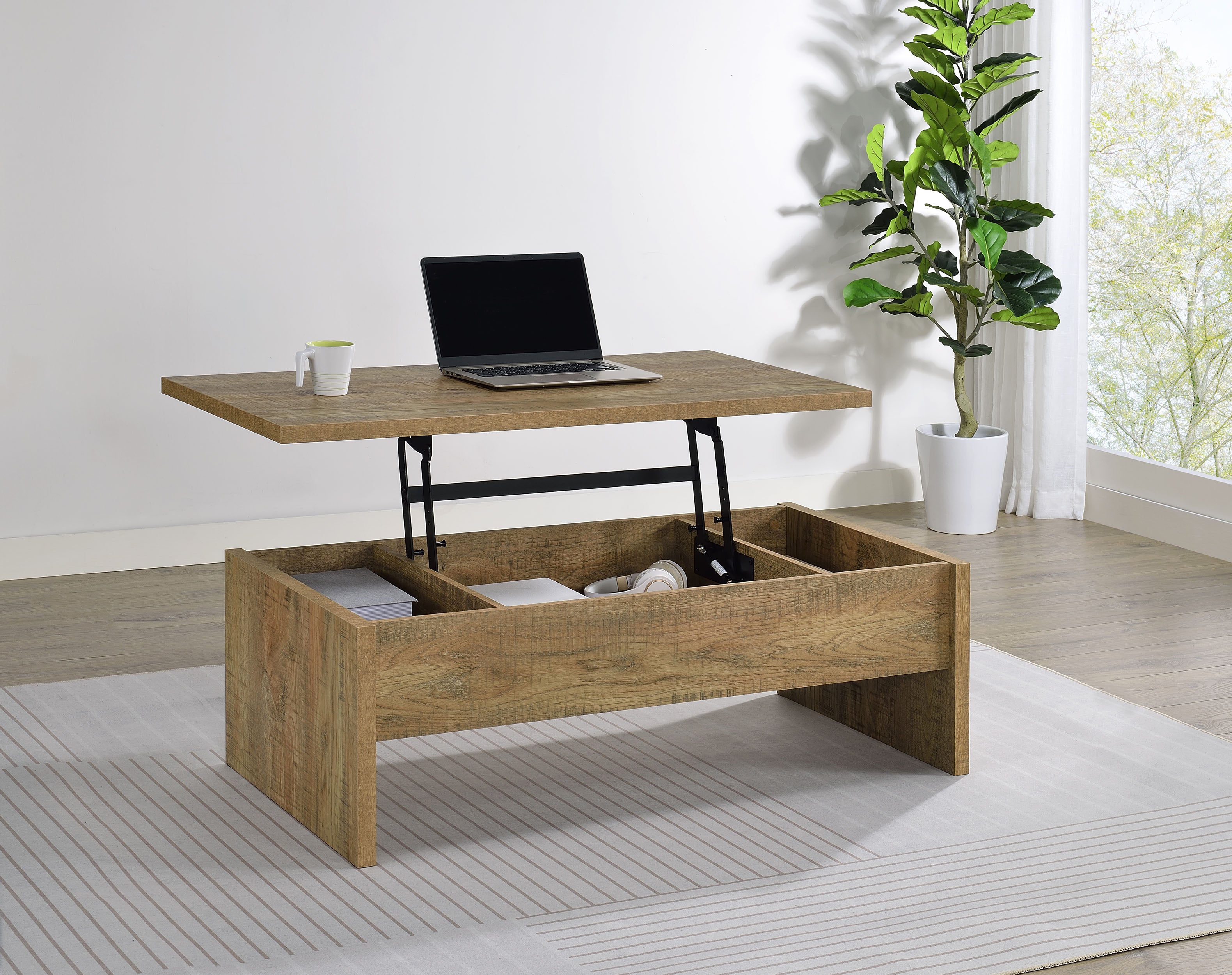 Canoga Engineered Wood Lift Top Cocktail Coffee Table Mango-